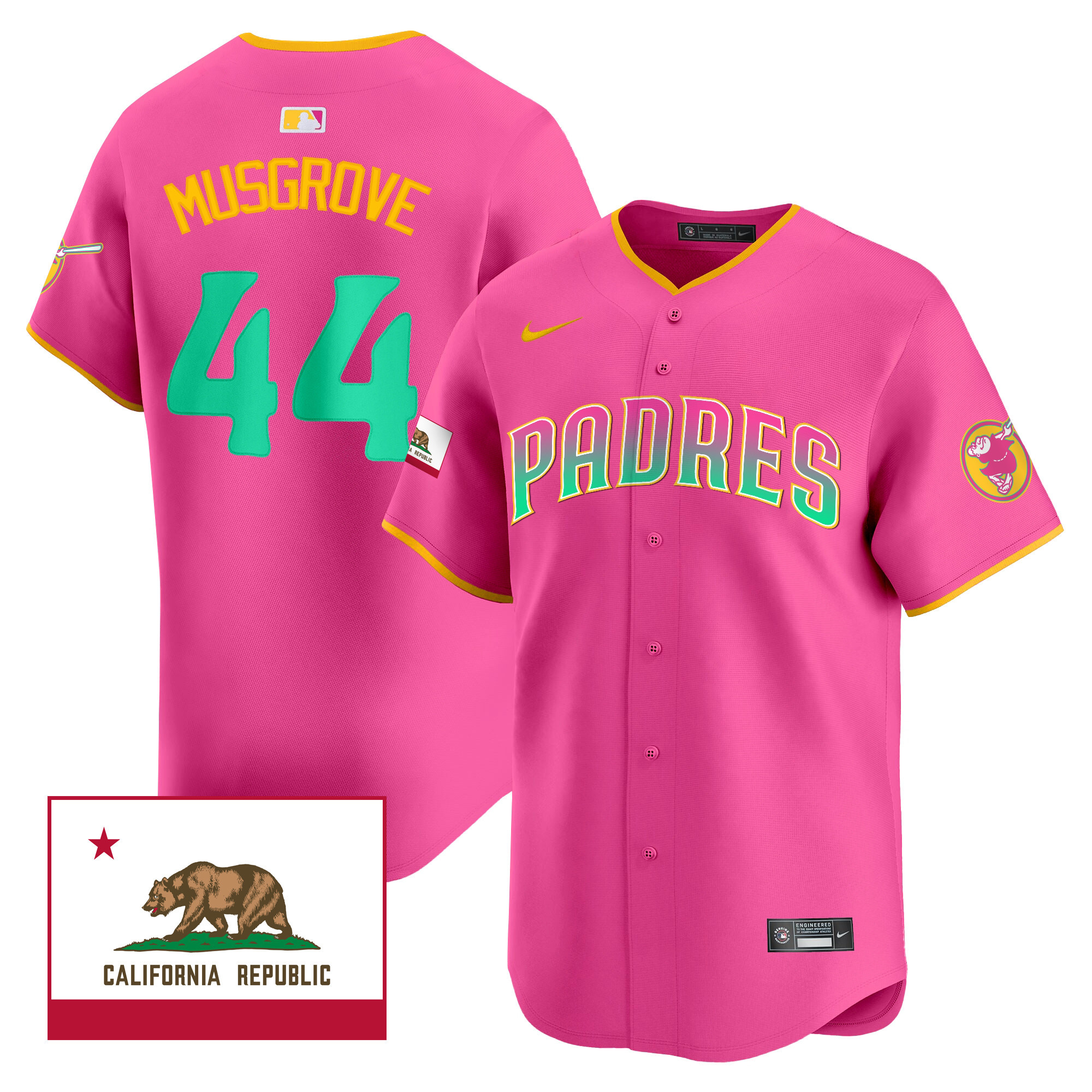 Joe Musgrove Men's San Diego Padres 2024 San Diego City Style Vapor Premier Limited V2 Pink Jersey - All Stitched