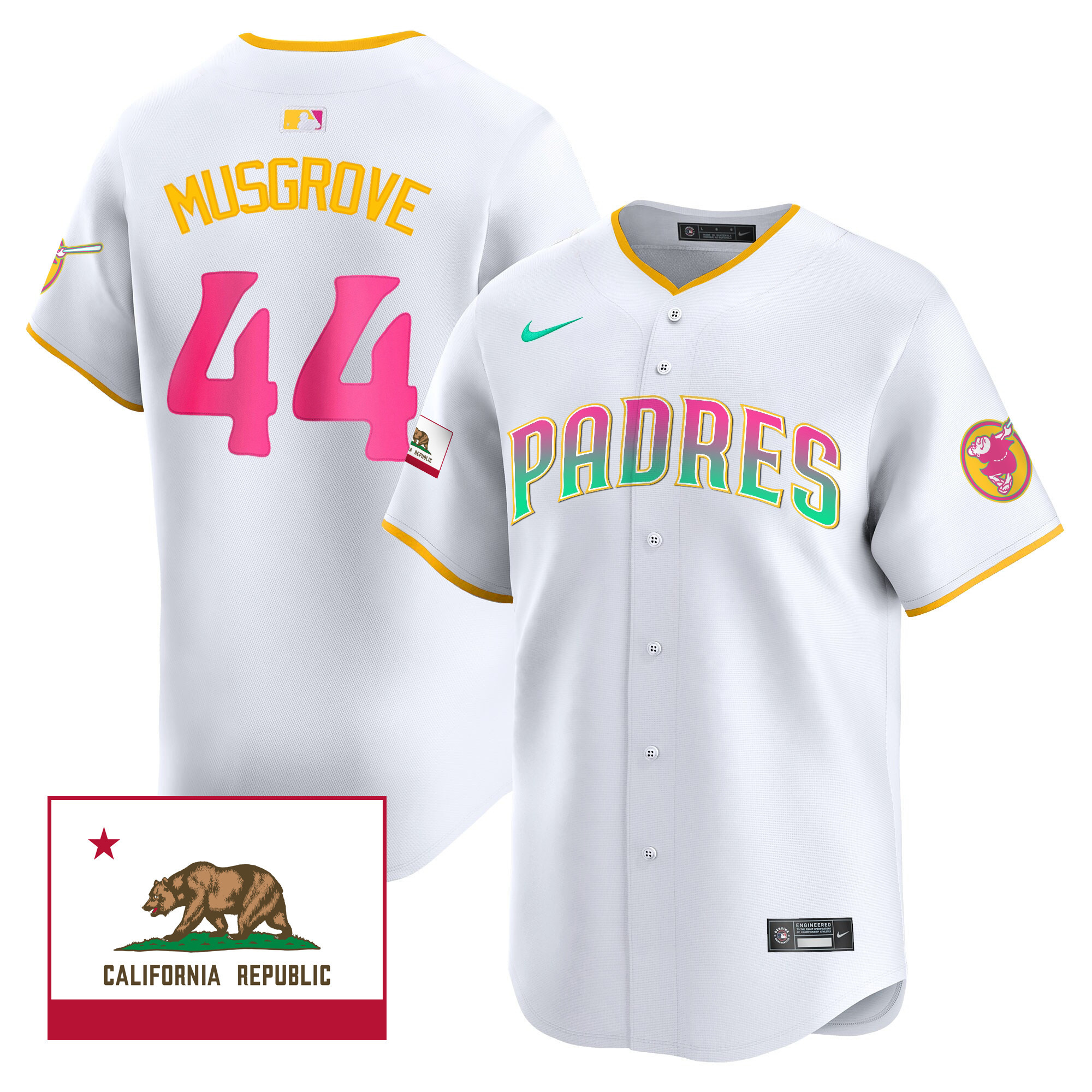 Joe Musgrove Men's San Diego Padres 2024 San Diego City Style Vapor Premier Limited V2 White Jersey - All Stitched
