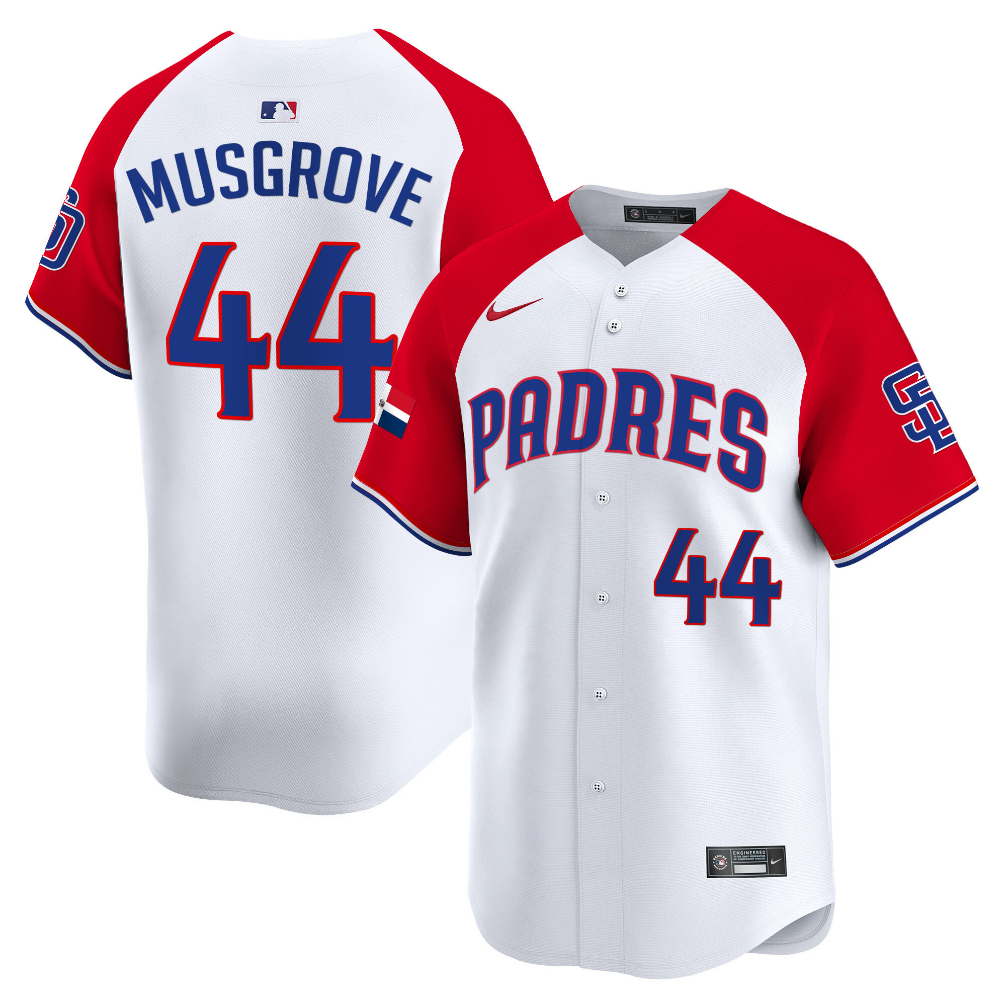 Joe Musgrove Men's San Diego Padres Dominican Republic Vapor Premier Limited Alternate Jersey - All Stitched