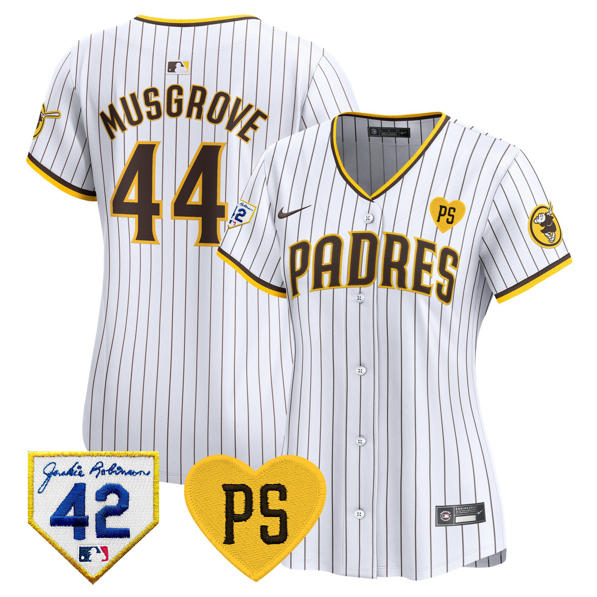 Joe Musgrove Women's San Diego Padres 2024 "For Peter" & Robinson Patch Vapor Premier Limited White Jersey - All Stitched