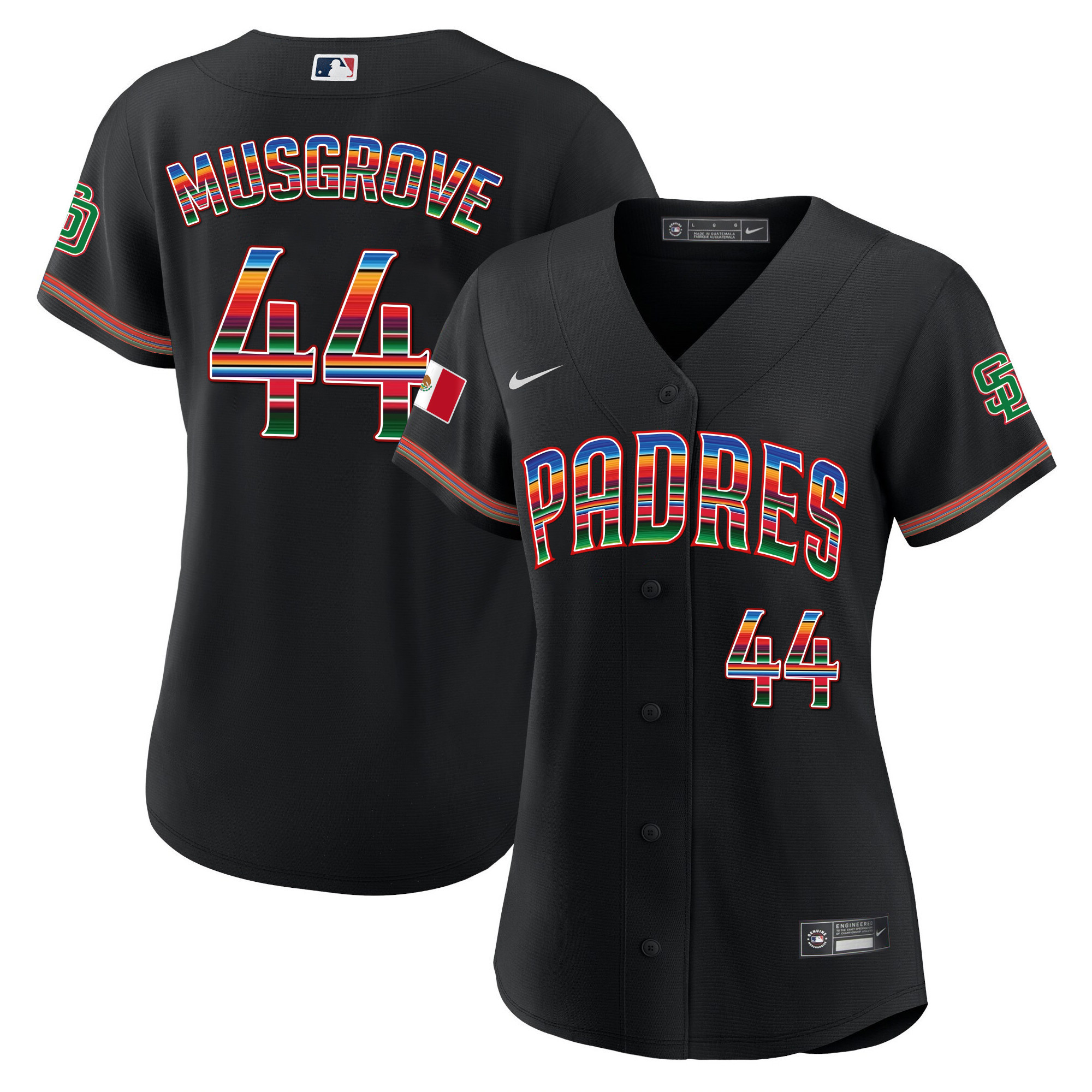 Joe Musgrove Women's San Diego Padres Mexico Cool Base Limited Black Jersey - All Stitched