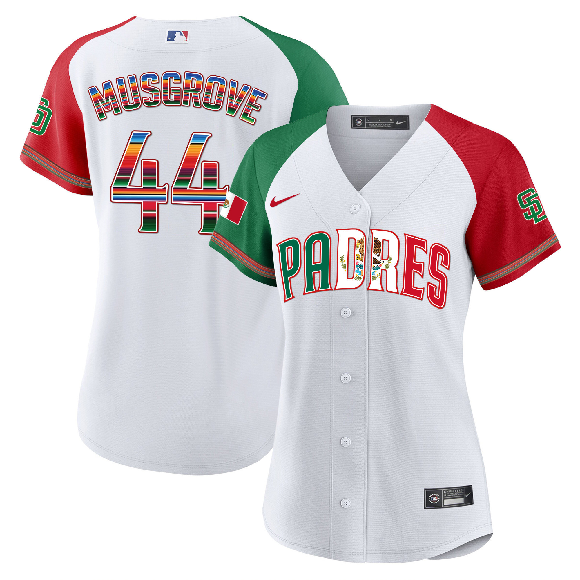 Joe Musgrove Women's San Diego Padres Mexico Cool Base Limited V2 Alternate Jersey - All Stitched