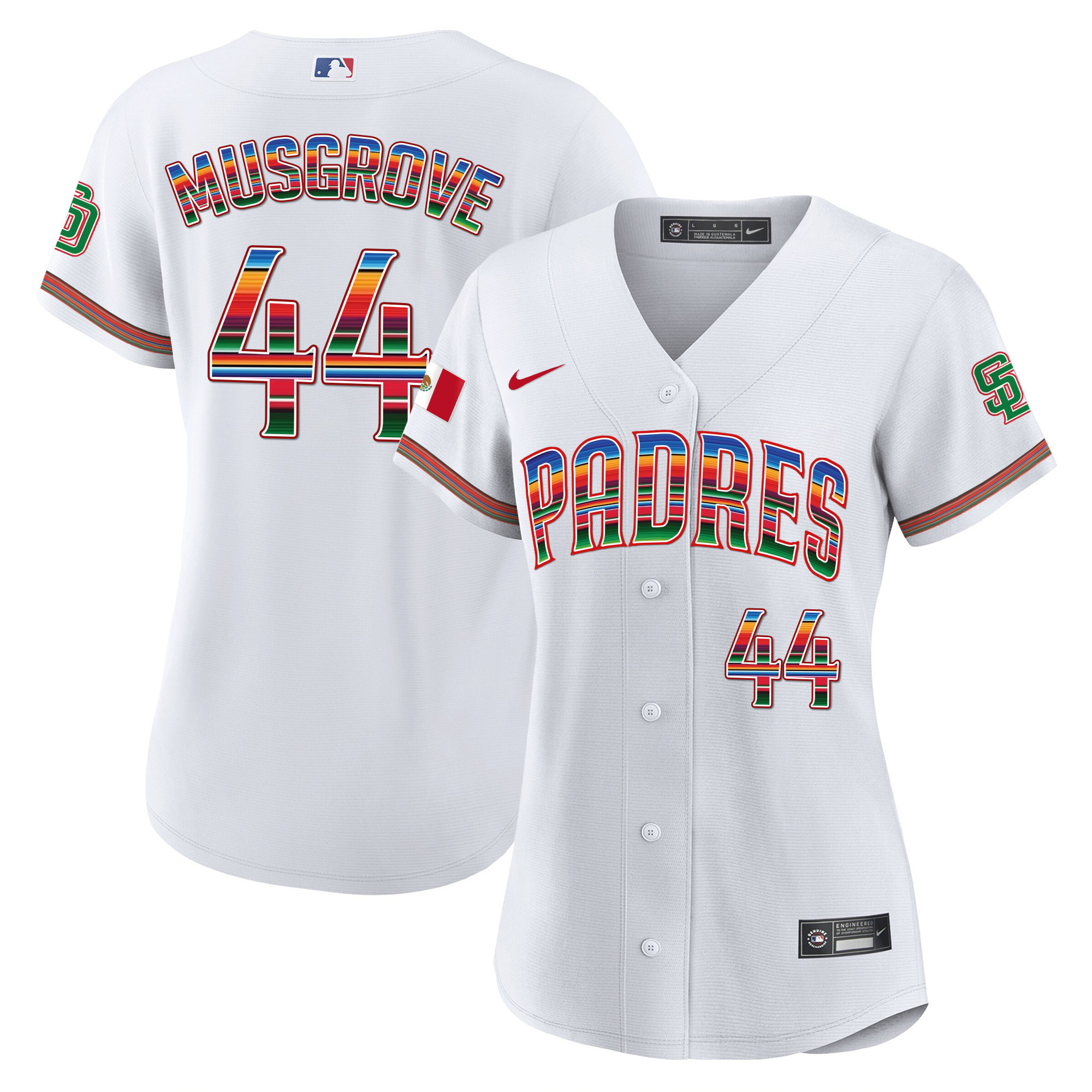 Joe Musgrove Women's San Diego Padres Mexico Cool Base Limited White Jersey - All Stitched