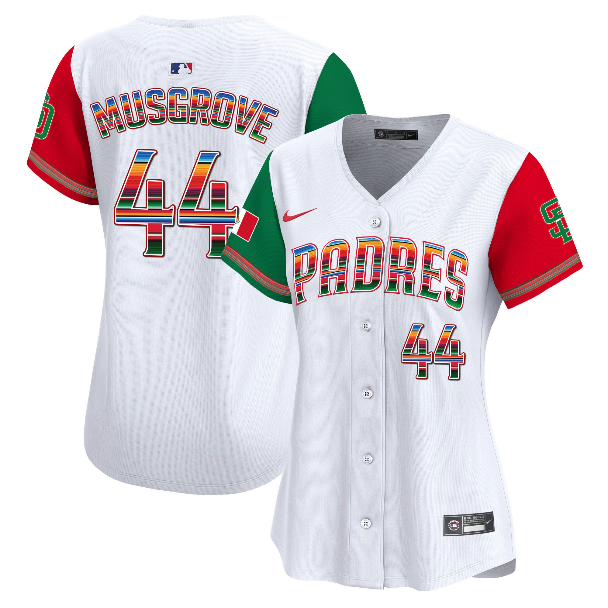 Joe Musgrove Women's San Diego Padres Mexico Premier Limited Color Sleeves Jersey - All Stitched