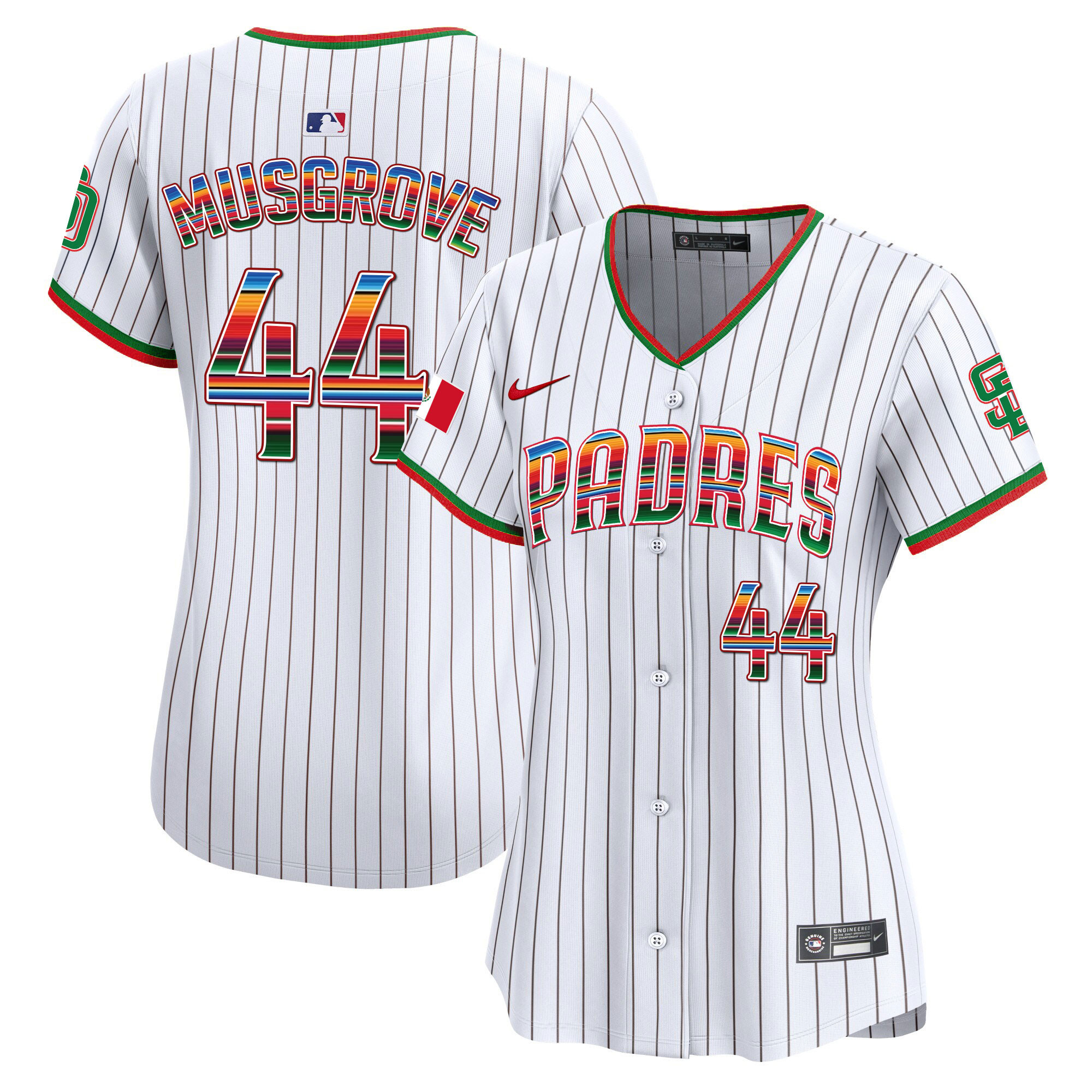 Joe Musgrove Women's San Diego Padres Mexico Premier Limited Pinstripe Jersey - All Stitched