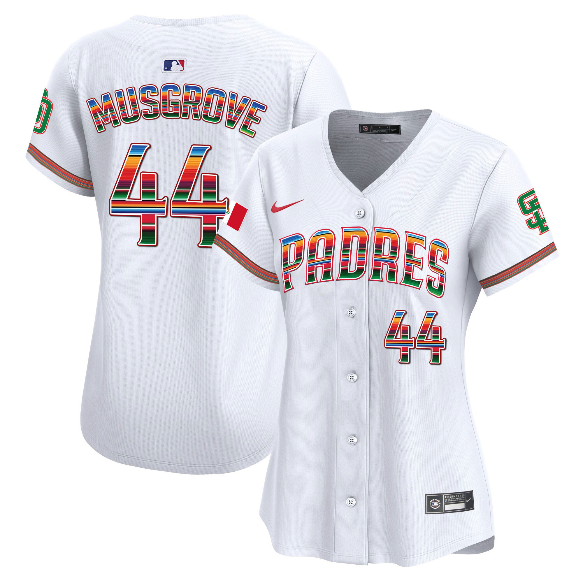Joe Musgrove Women's San Diego Padres Mexico Premier Limited White Jersey - All Stitched