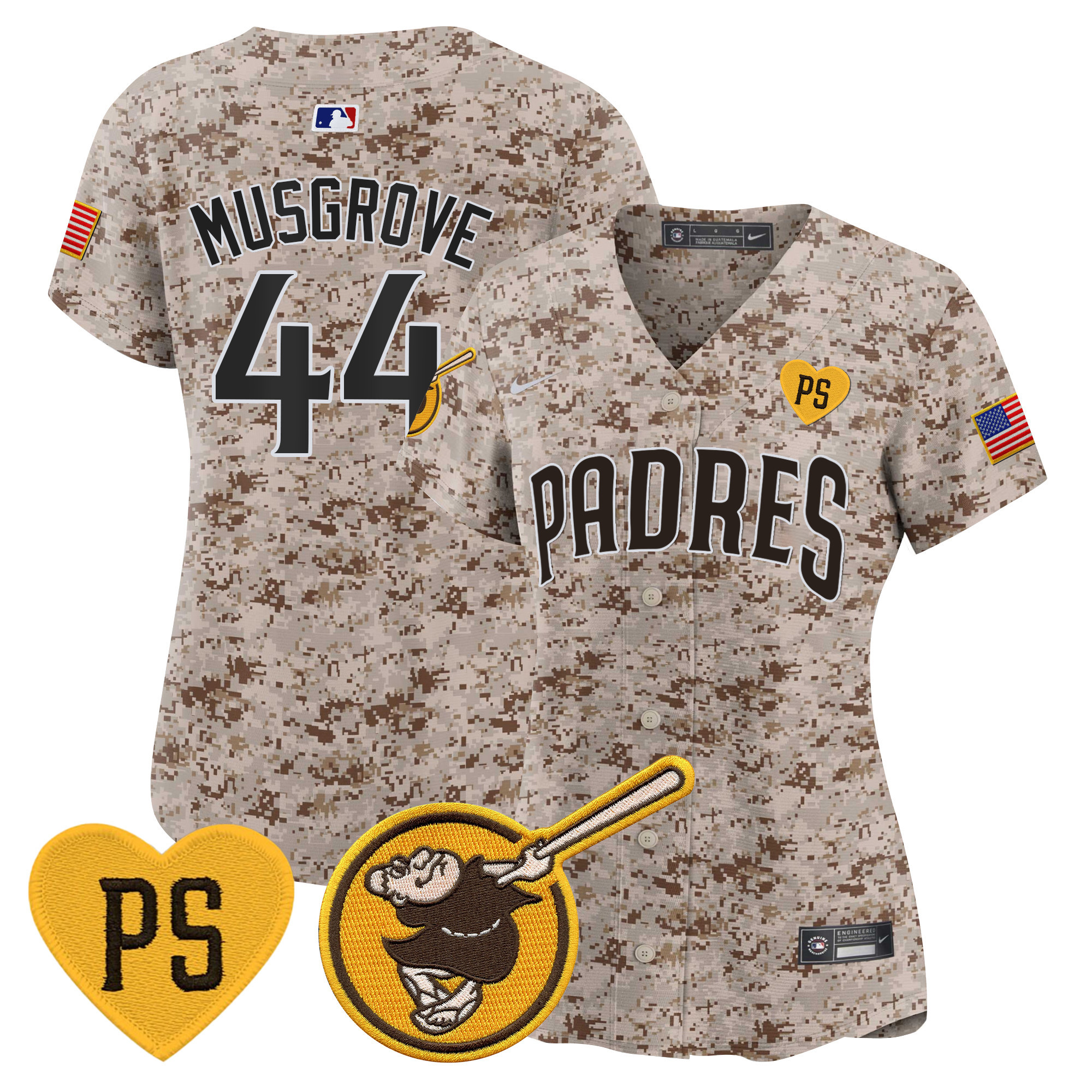 Joe Musgrove Women's San Diego Padres USMC Alternate Vapor Premier Limited Desert Jersey - All Stitched