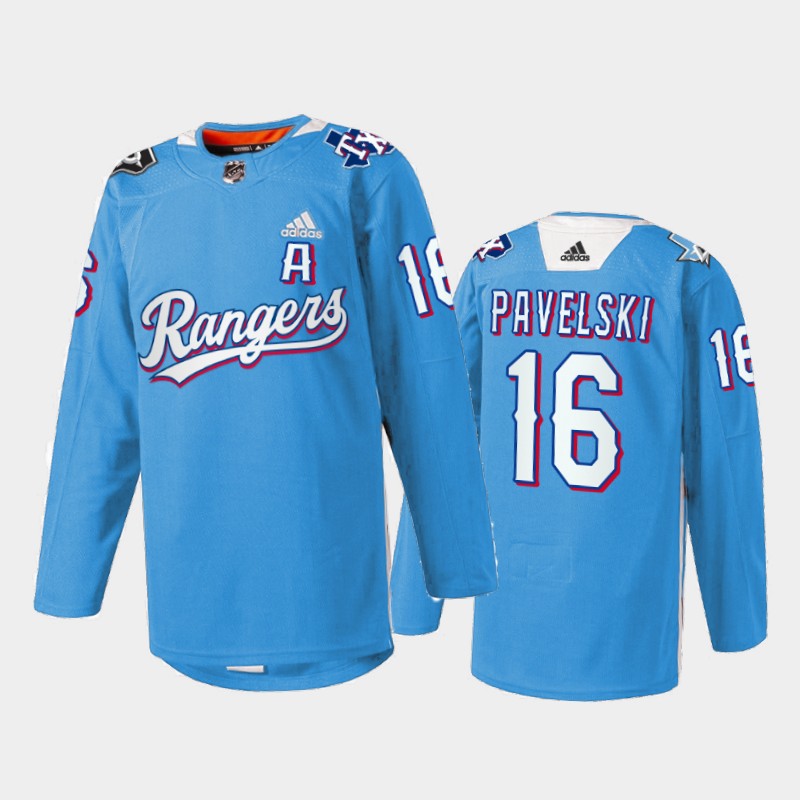 Joe Pavelski Dallas Stars Texas Rangers Night 2022 Jersey Blue #16 Warmup
