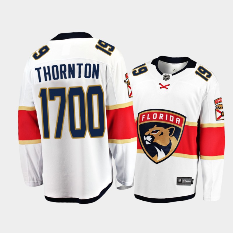 Joe Thornton Florida Panthers 1700 Career Games White Commemorative Edition Jersey