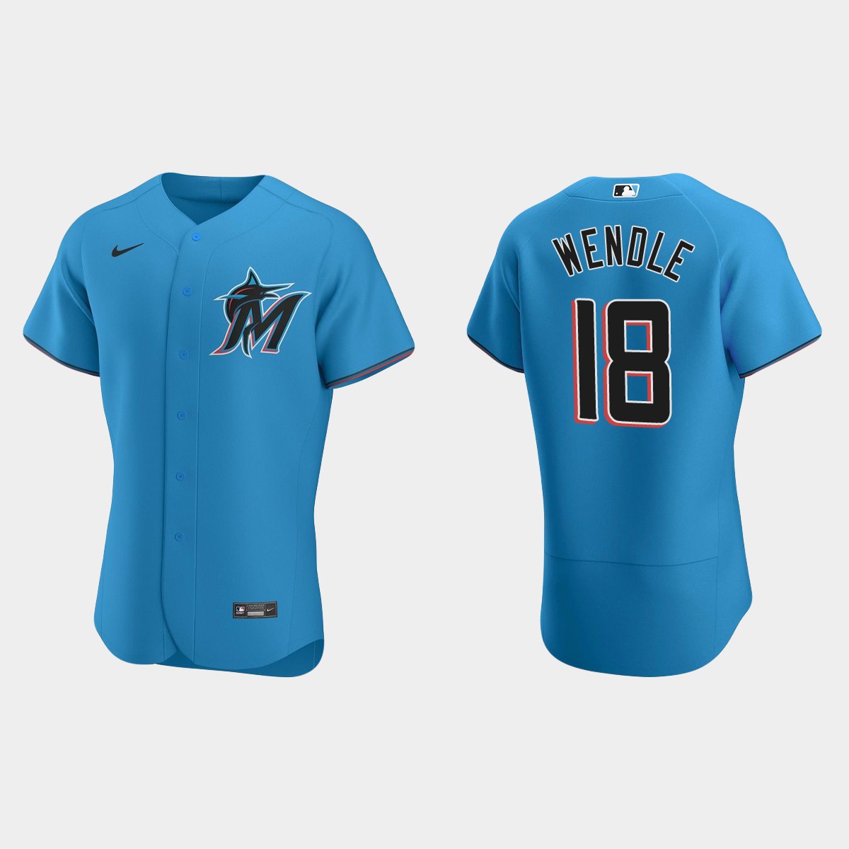 Joe Wendle Miami Marlins Alternate Jersey - Blue