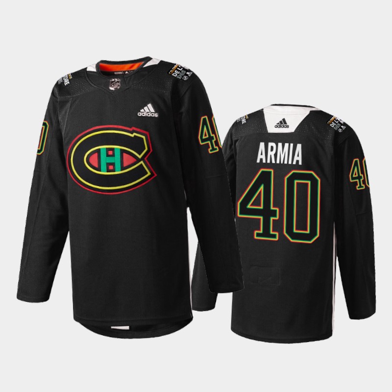 Joel Armia Montreal Canadiens Black History Night Jersey Black #40 Warmup