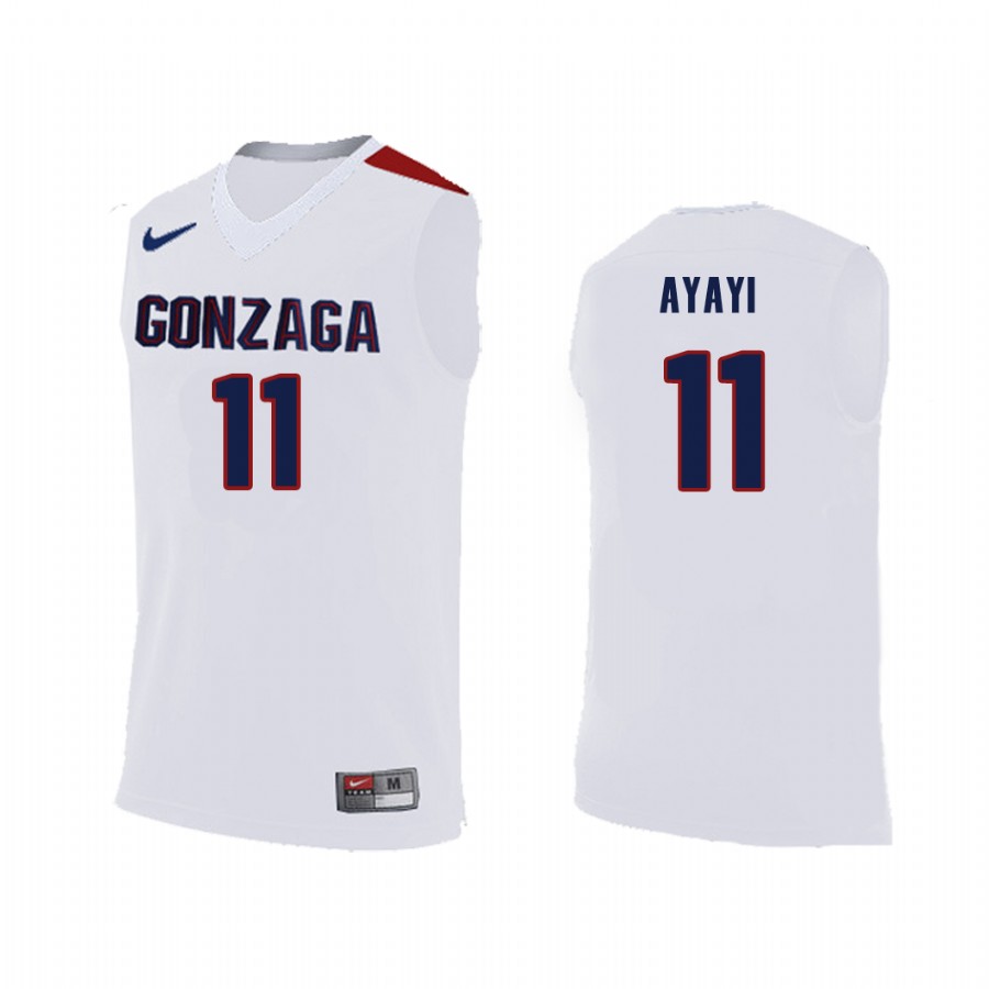 Joel Ayayi Gonzaga Bulldogs #11 College Jersey - White
