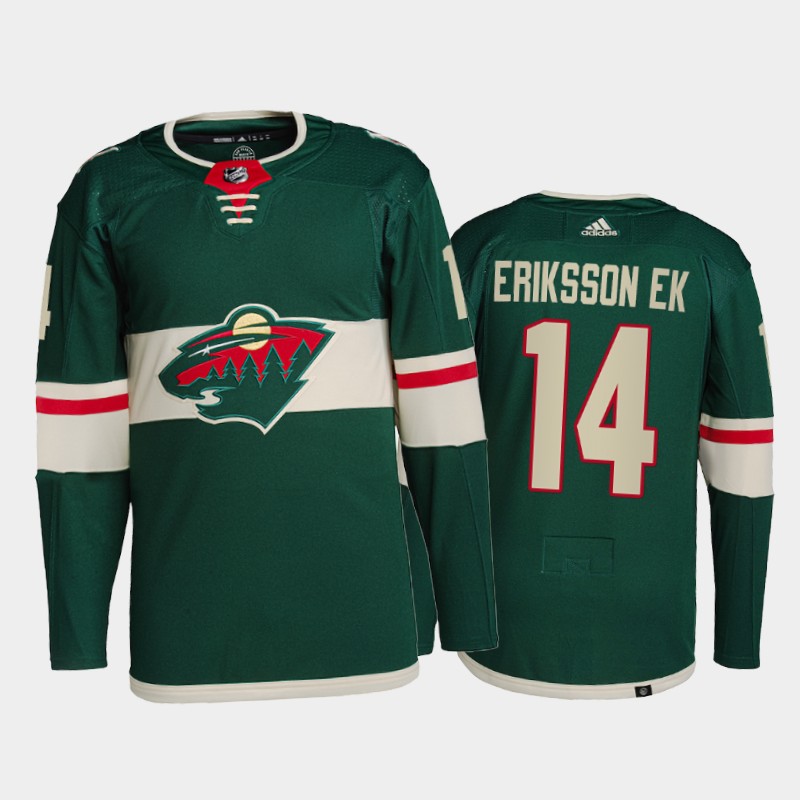 Joel Eriksson Ek Minnesota Wild Primegreen Pro Jersey 2021-22 Green #14 Home Uniform