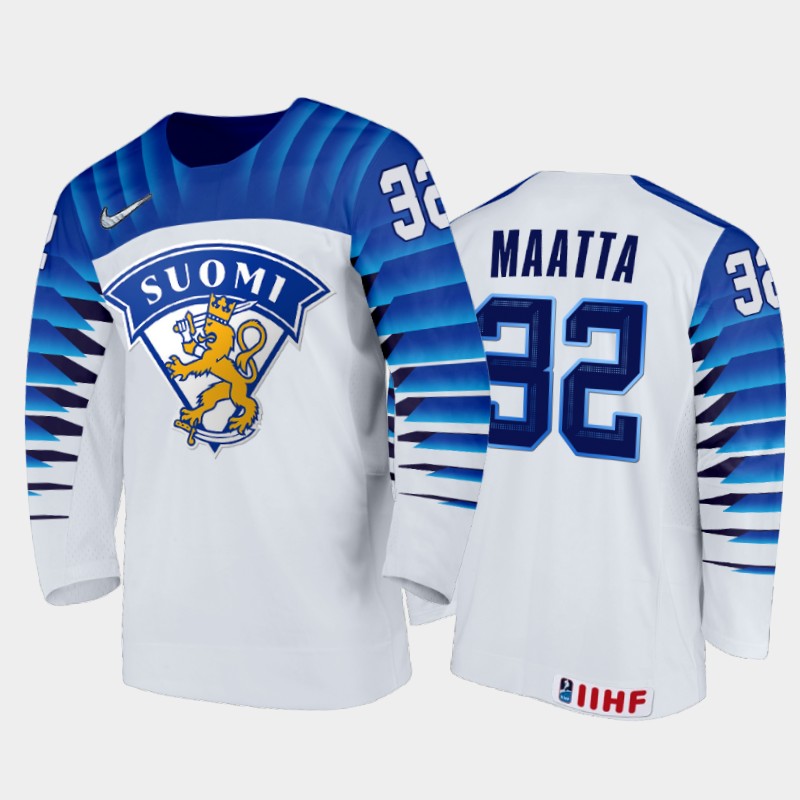 Joel Maatta Finland White Home Jersey 2022 IIHF World Junior Championship
