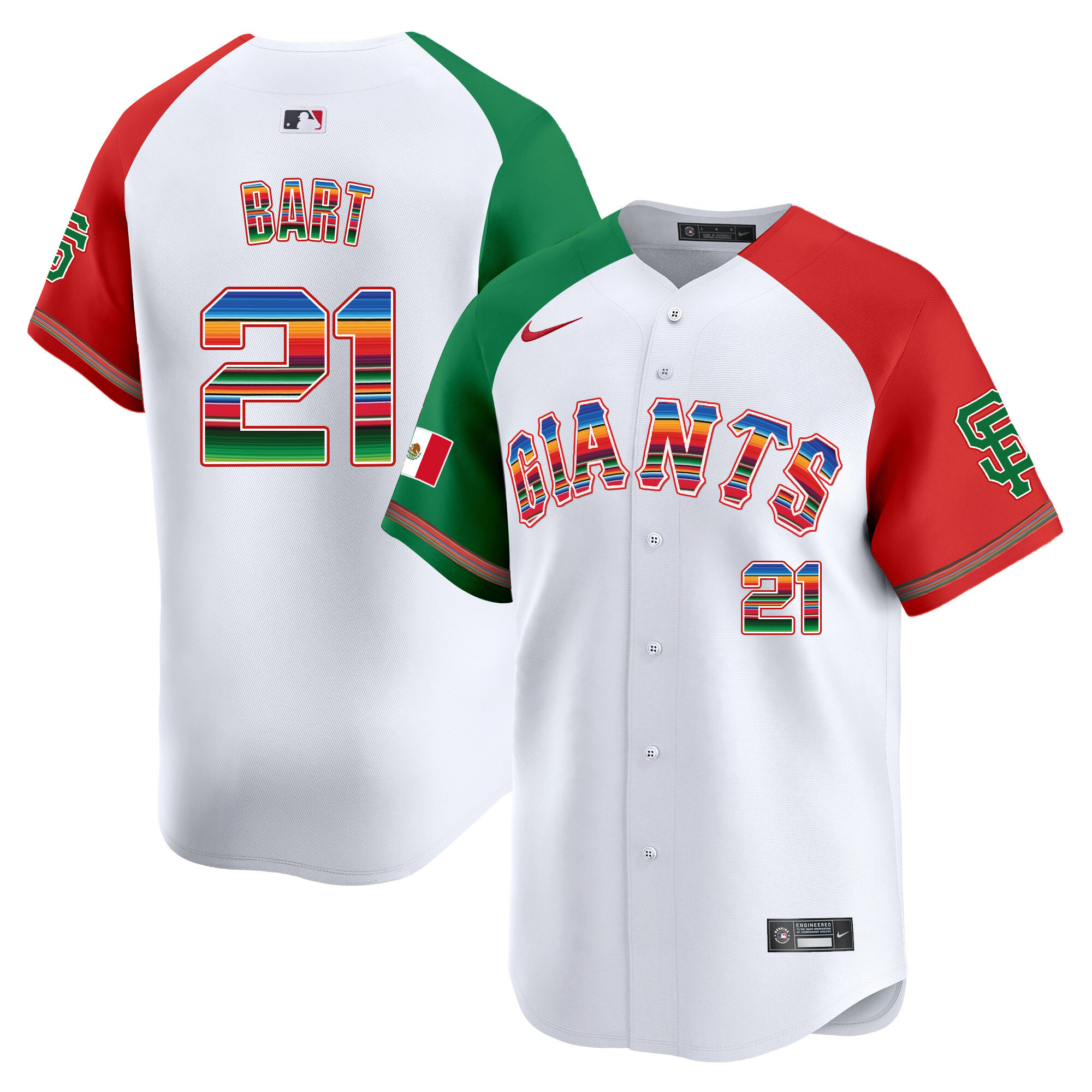 Joey Bart Men's San Francisco Giants Mexico Vapor Premier Limited Alternate Jersey - All Stitched
