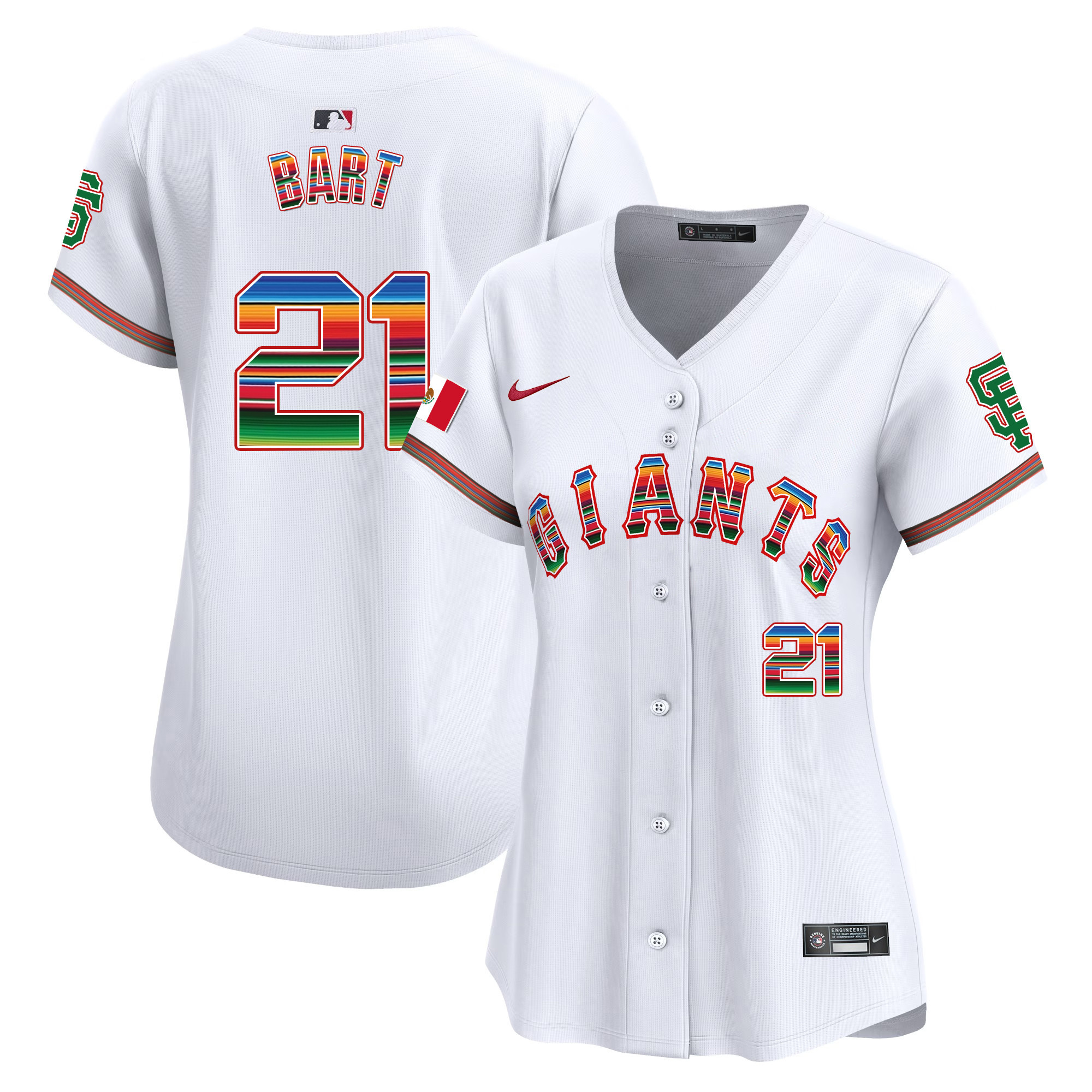 Joey Bart Women's San Francisco Giants Mexico Vapor Premier Limited White Jersey - All Stitched