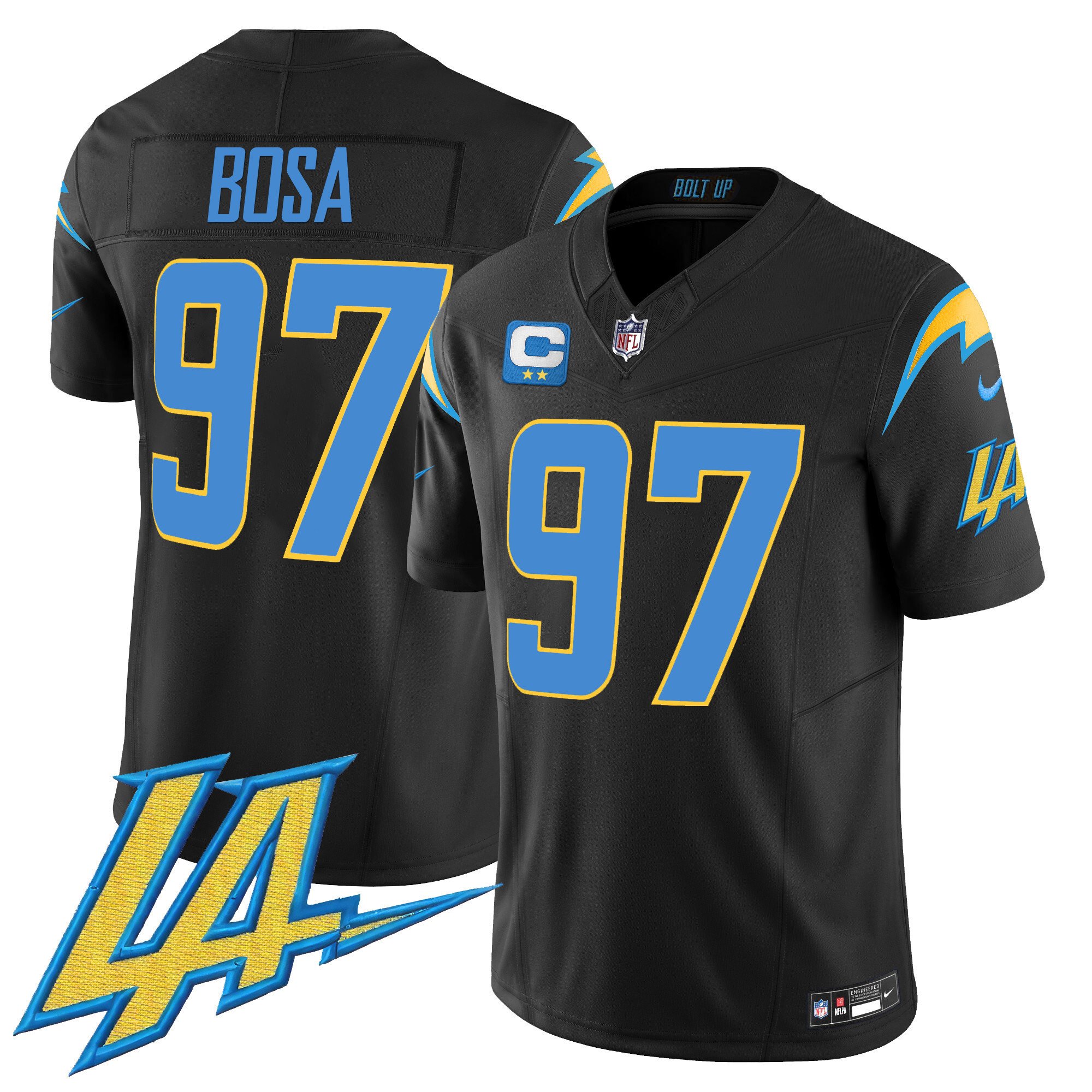 Joey Bosa Men's Los Angeles Chargers Vapor Limited V2 Black Jersey - All Stitched