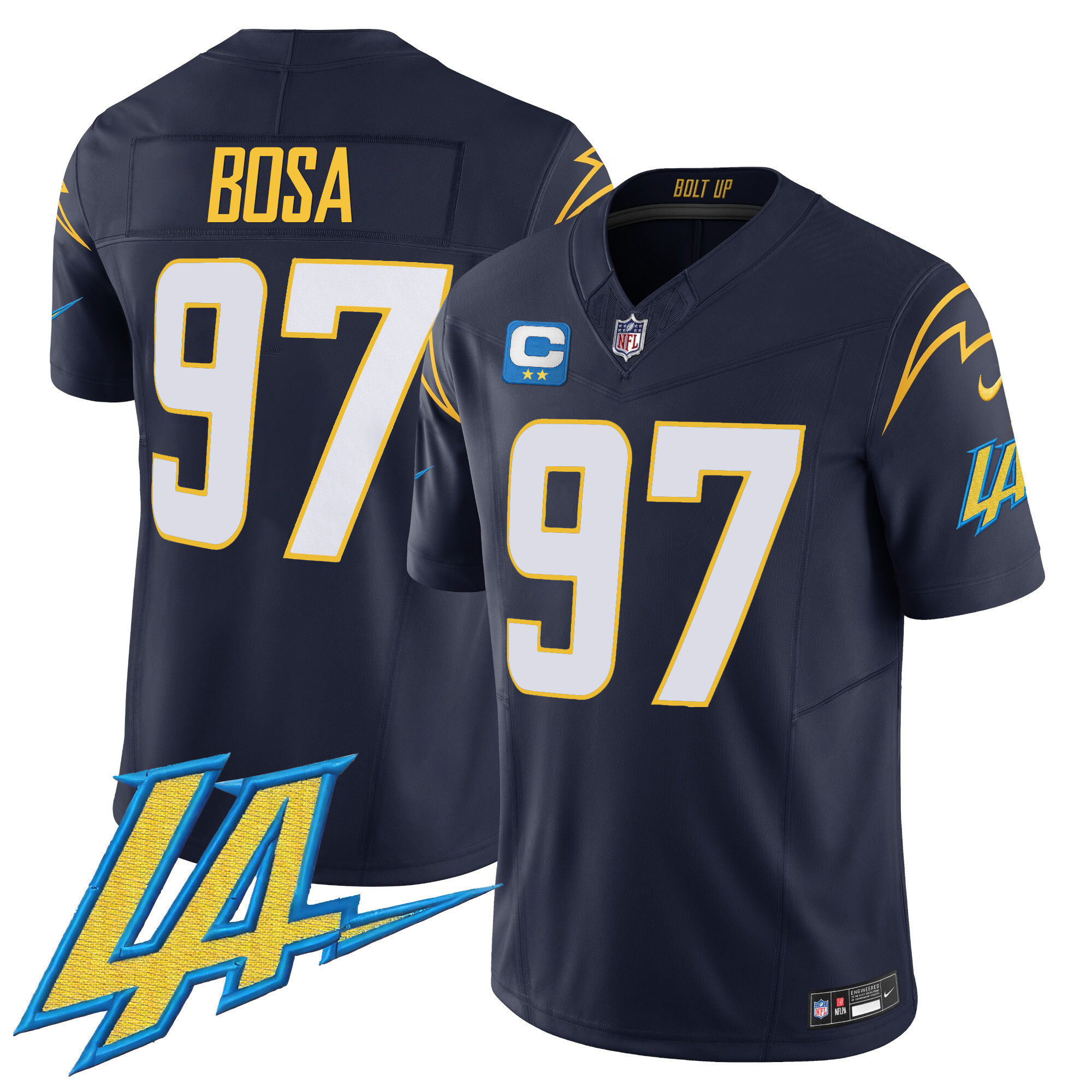 Joey Bosa Men's Los Angeles Chargers Vapor Limited V2 Navy Jersey - All Stitched