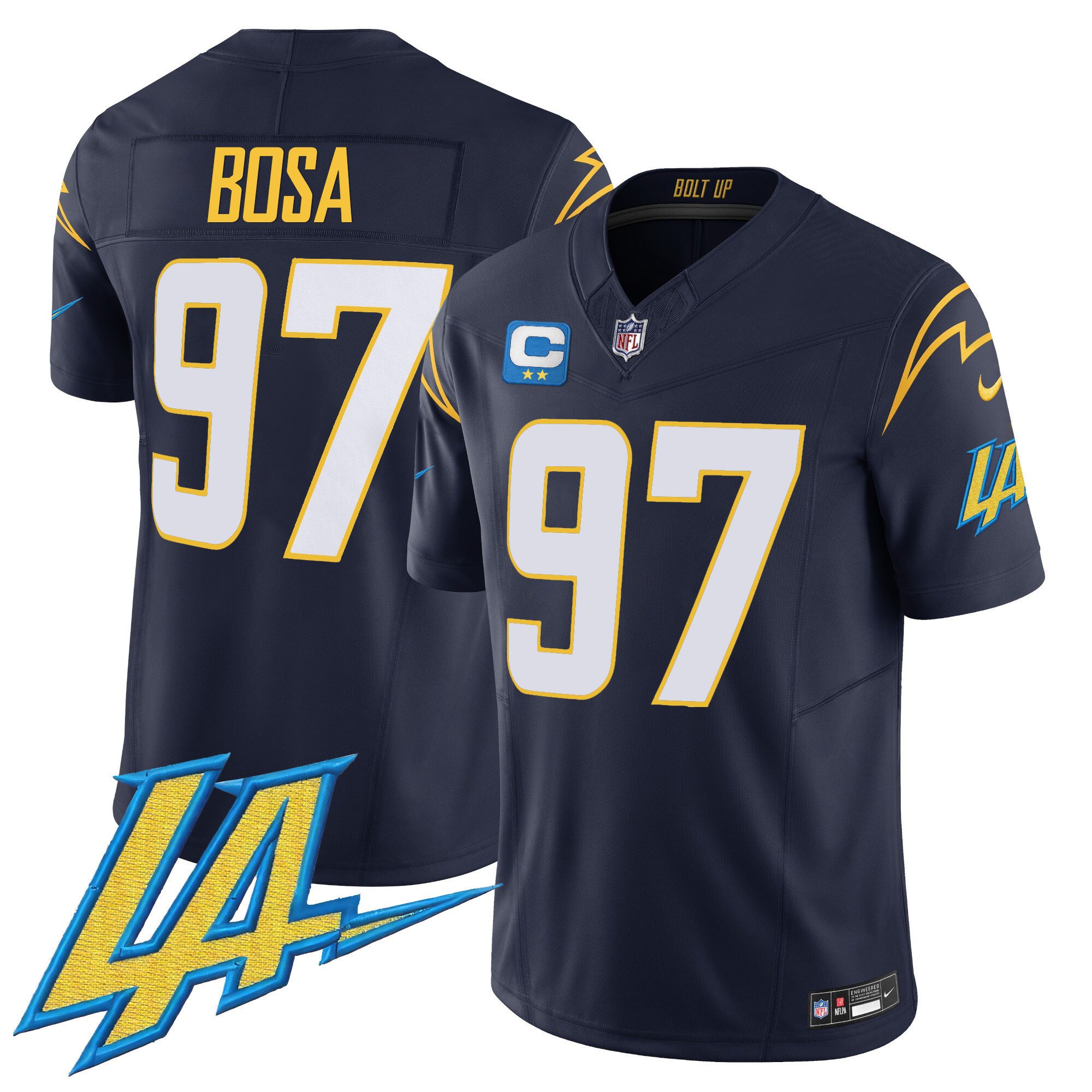 Joey Bosa Men's Los Angeles Chargers Vapor Limited V2 Navy Jersey - All Stitched