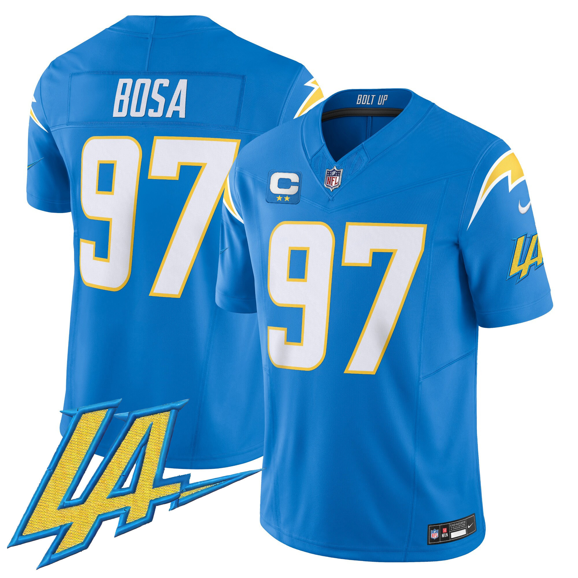 Joey Bosa Men's Los Angeles Chargers Vapor Limited V2 Powder Blue Jersey - All Stitched