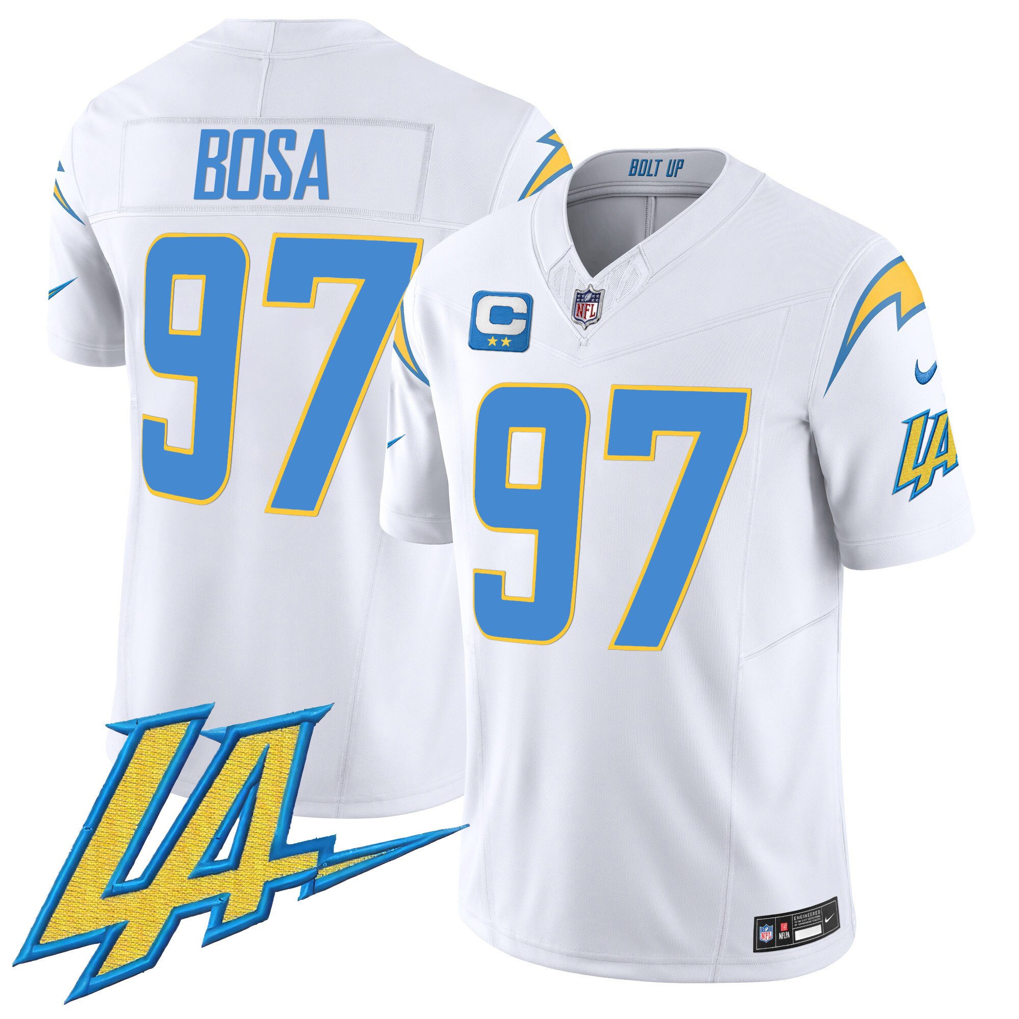 Joey Bosa Men's Los Angeles Chargers Vapor Limited V2 White Jersey - All Stitched