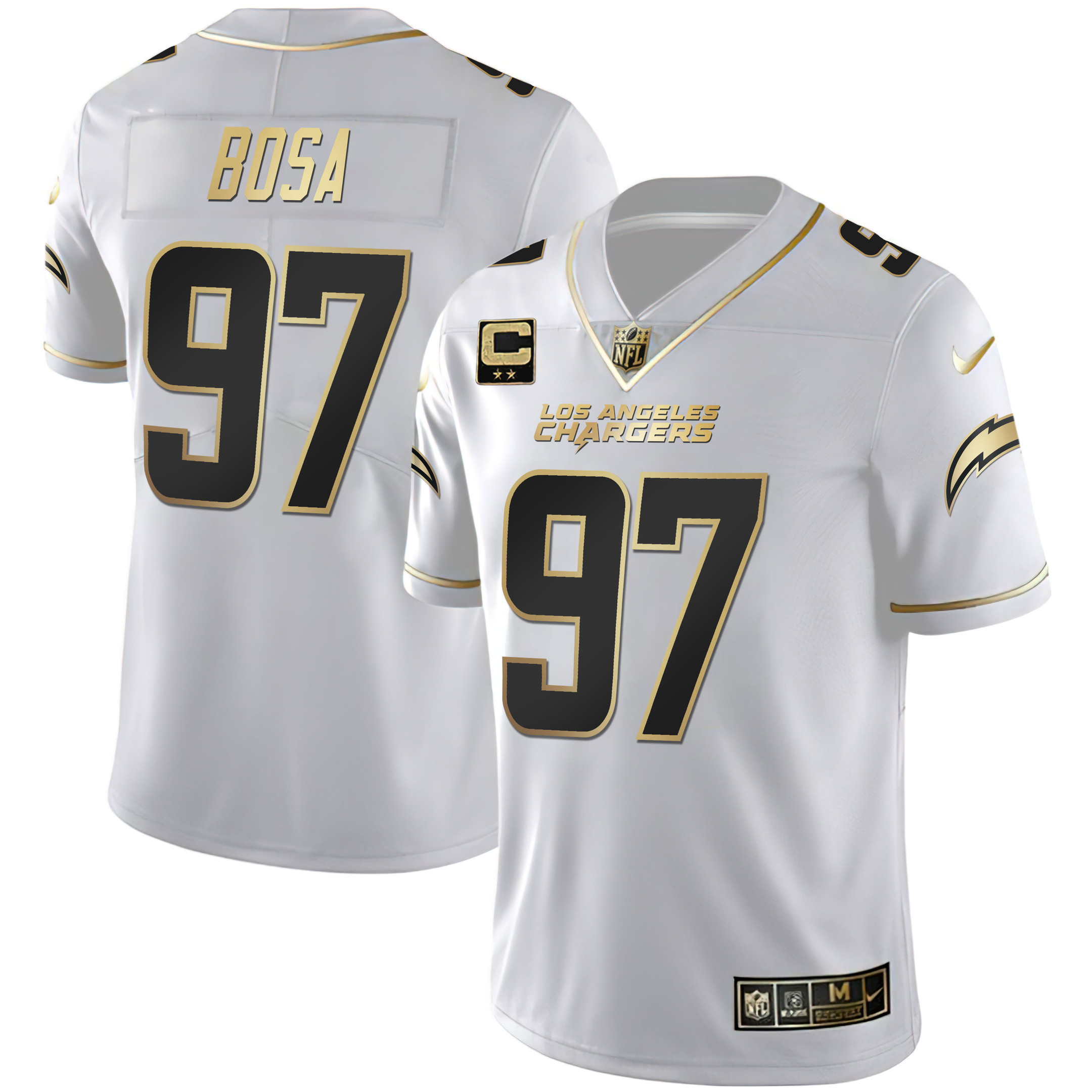 Joey Bosa Men's Los Angeles Chargers White Gold & Black Gold Jersey - All Stitched