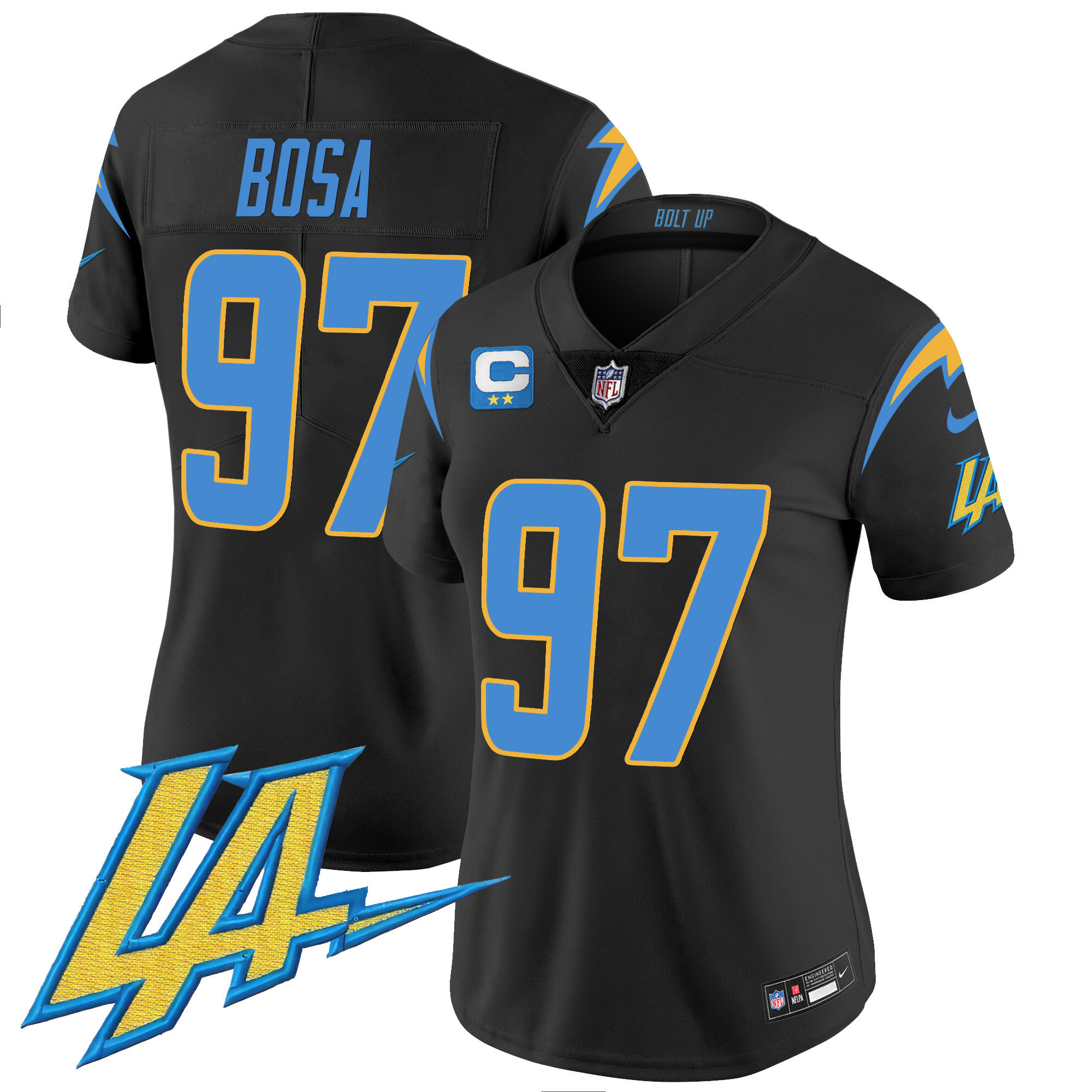 Joey Bosa Women's Los Angeles Chargers Vapor Limited V2 Black Jersey - All Stitched