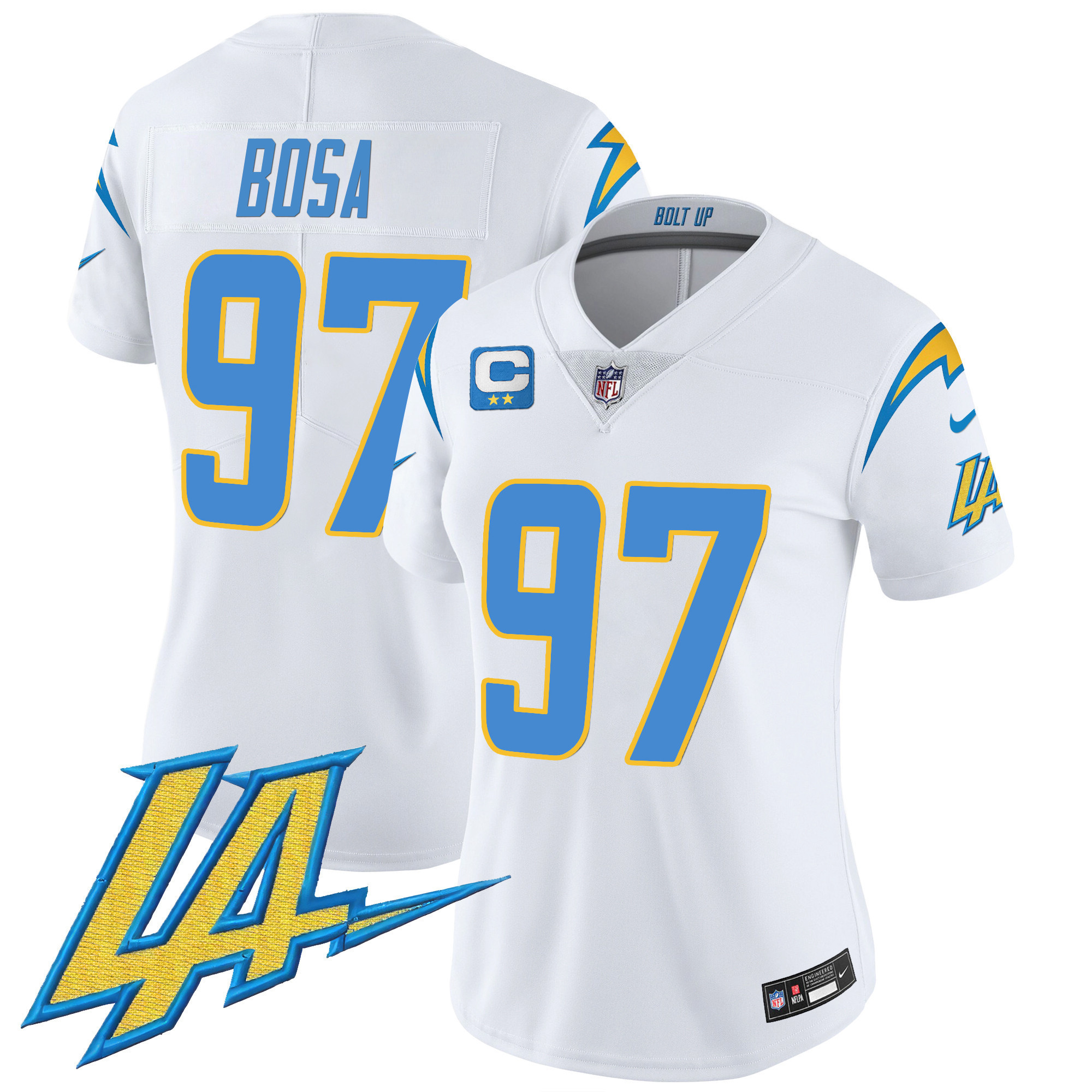 Joey Bosa Women's Los Angeles Chargers Vapor Limited V2 White Jersey - All Stitched