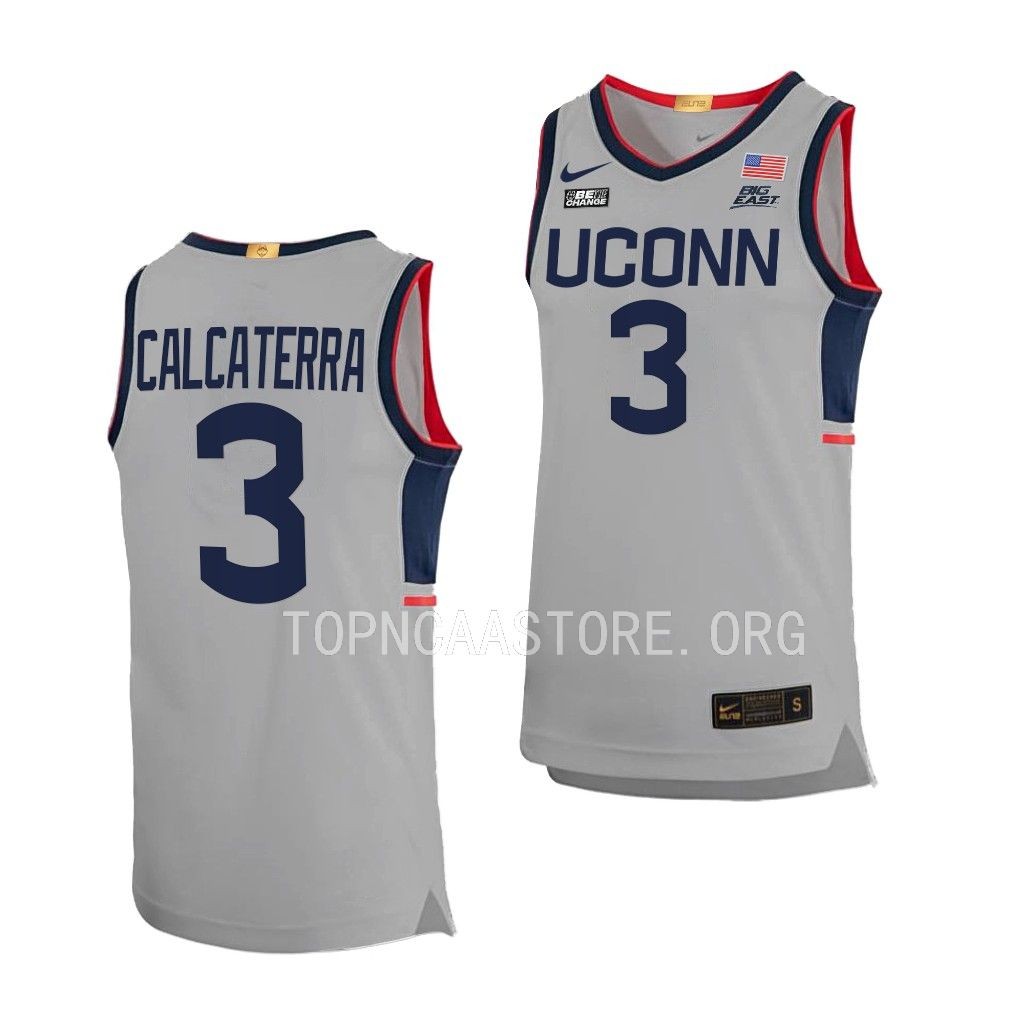 Joey Calcaterra #3 UConn Huskies Alternate Limited Jersey Gray
