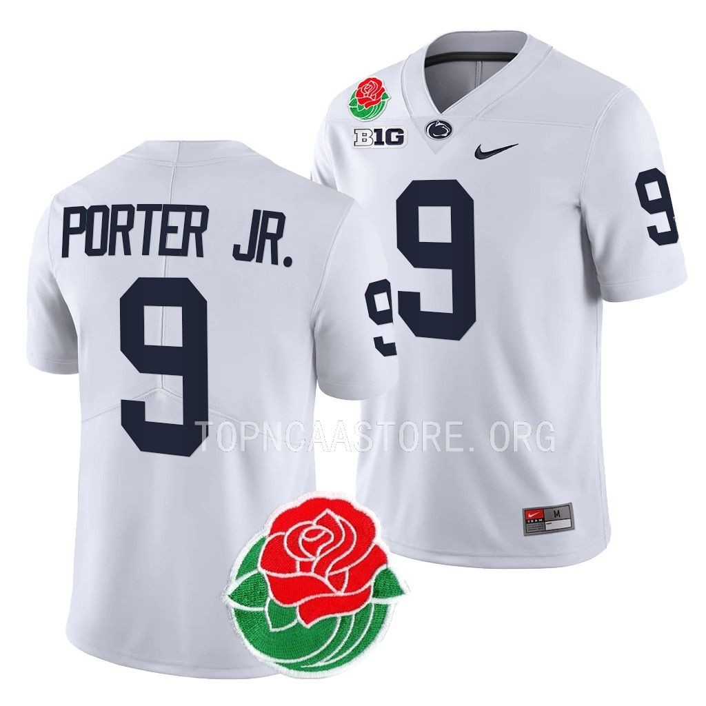 Joey Porter Jr. Penn State Nittany Lions #9 White Jersey 2023 Rose Bowl Men's College Uniform