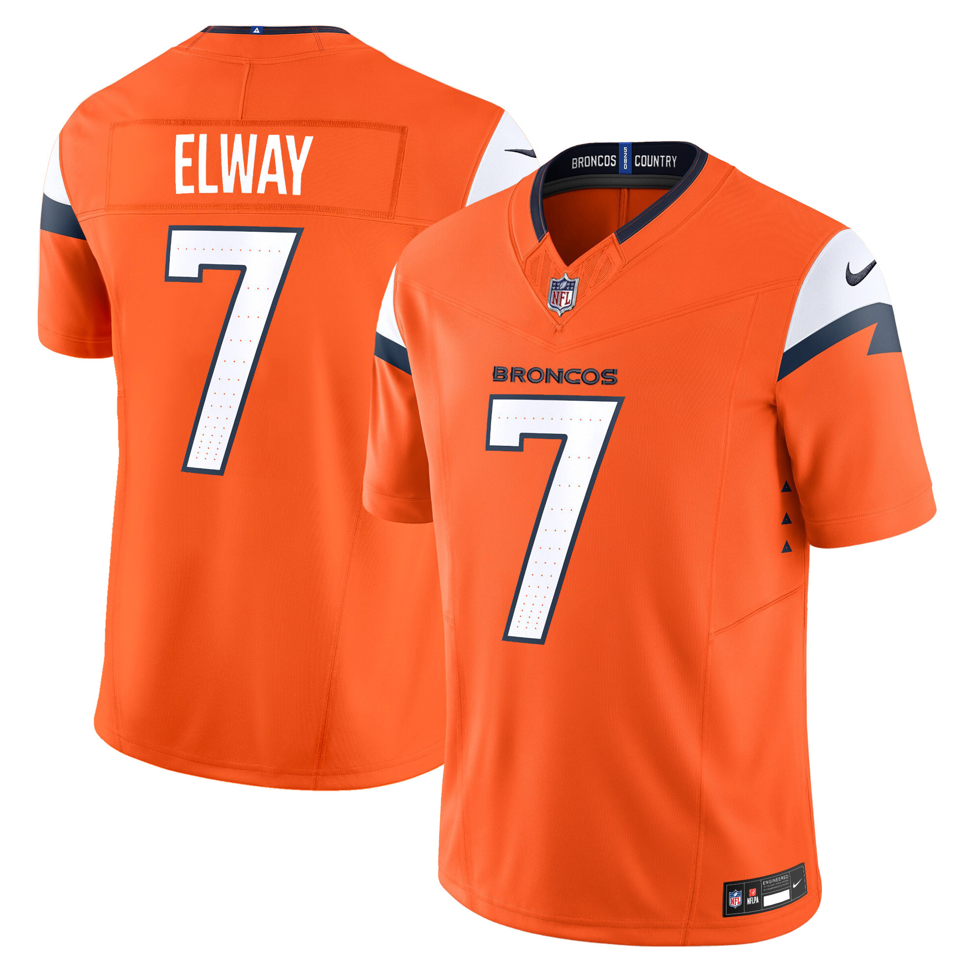 John Elway Men's Denver Broncos 2024 Vapor Limited Orange Jersey - All Stitched 