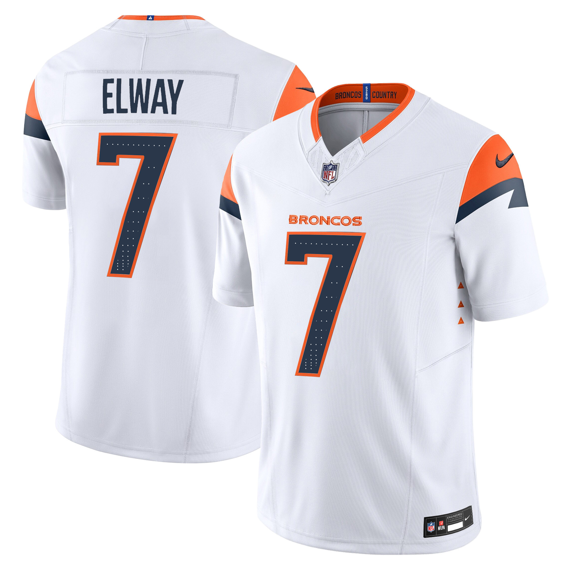 John Elway Men's Denver Broncos 2024 Vapor Limited White Jersey - All Stitched 
