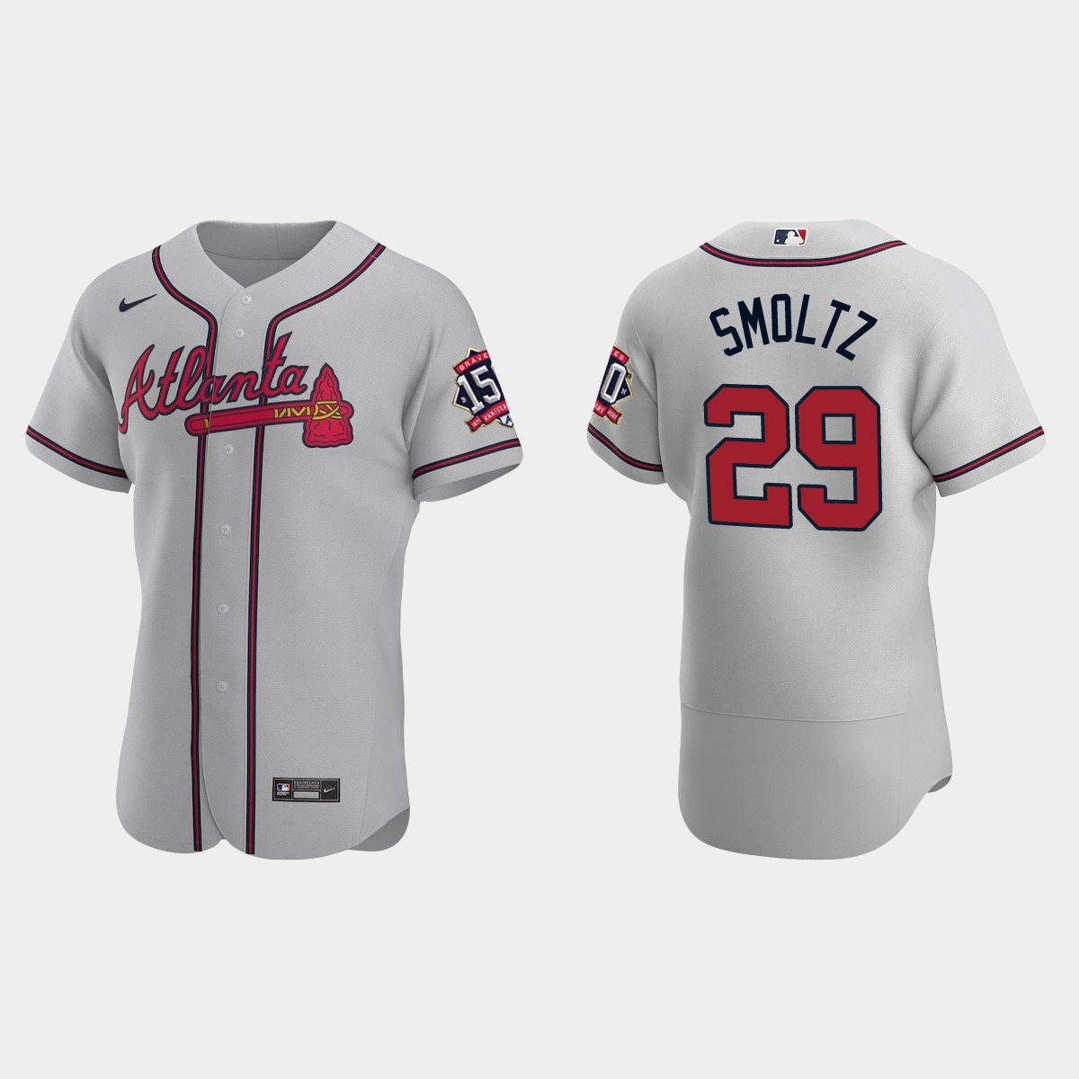 John Smoltz Atlanta Braves 150th Anniversary World Series Jersey - Gray