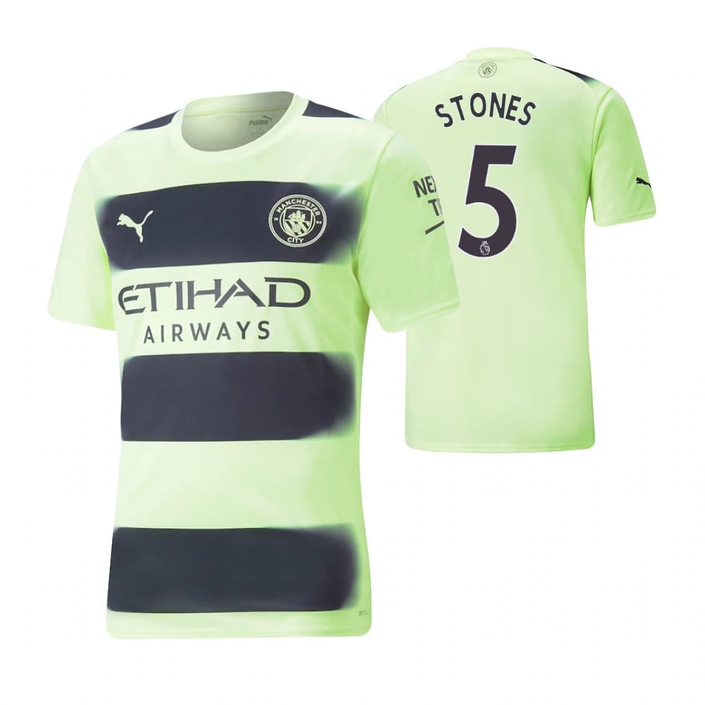 John Stones 5 Manchester City 2022-23 Third Men Jersey – Neon Green