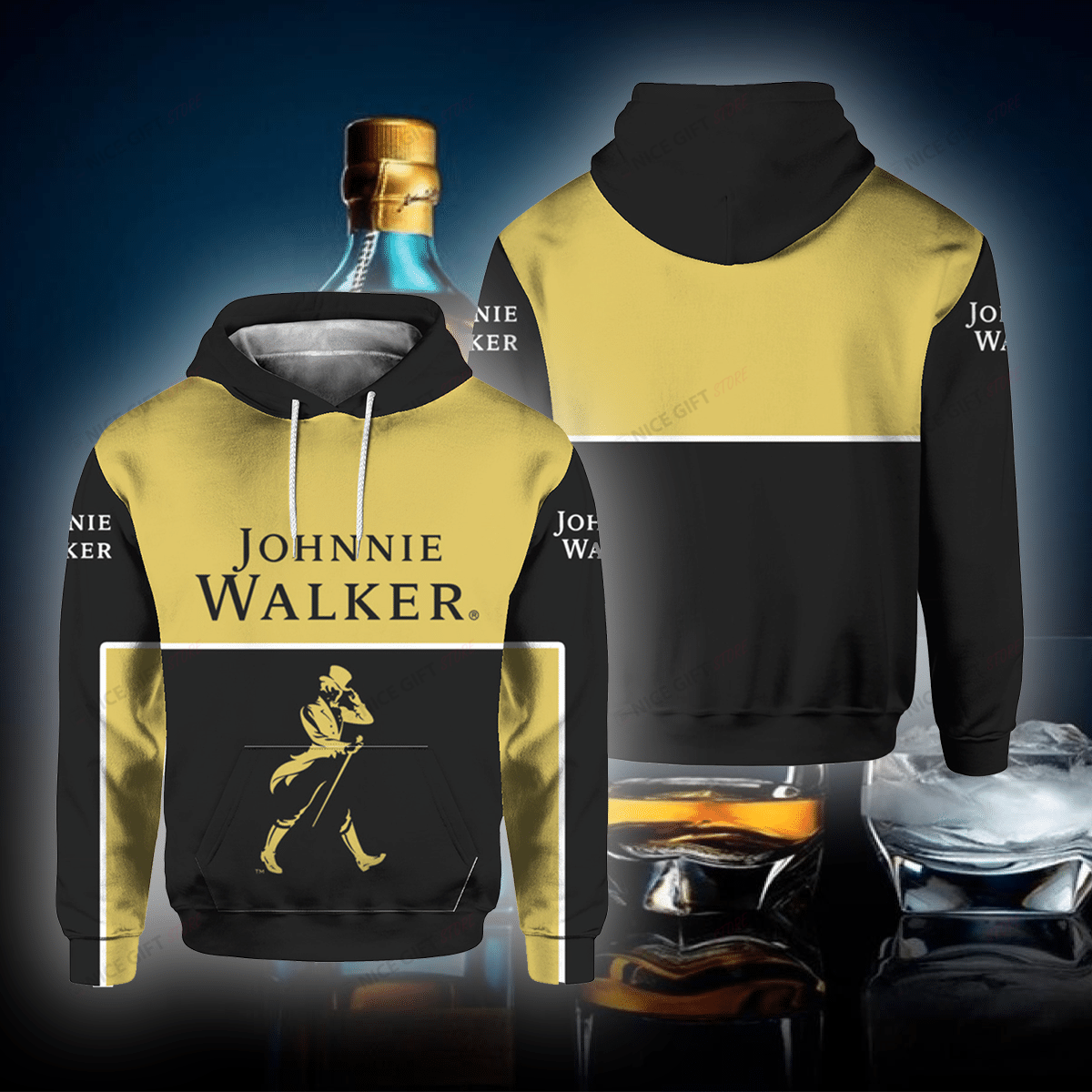 Johnnie Walker 3D Hoodie Gift For Fans