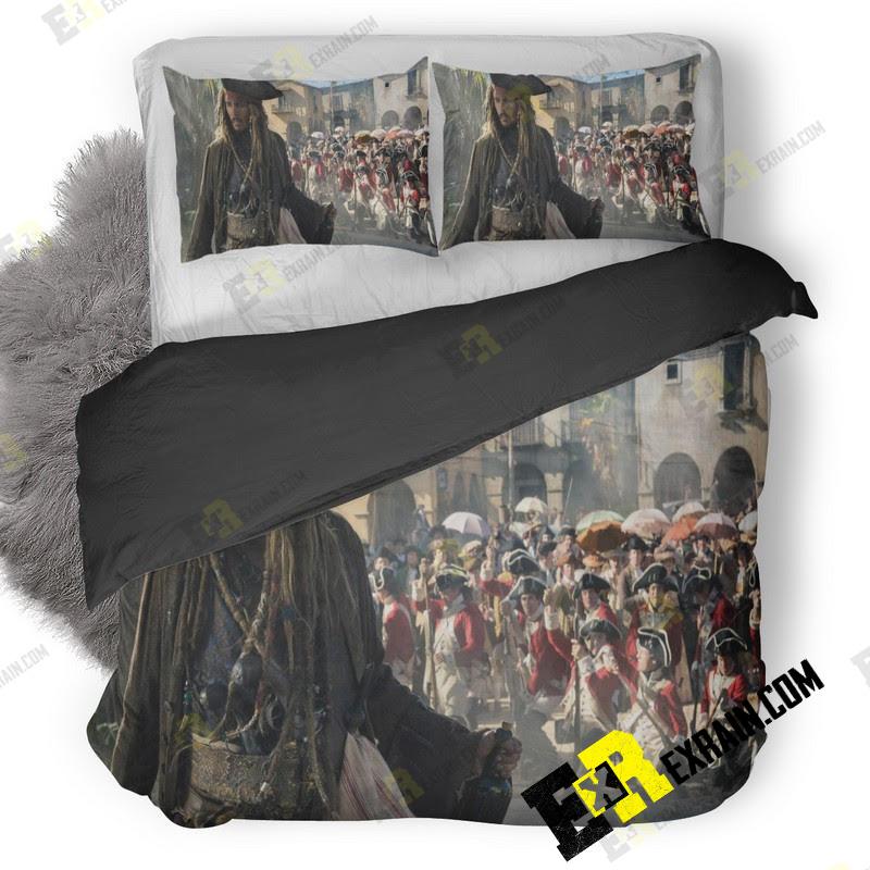 Johnny Depp Pirates Of The Caribbean Dead Men Tell No Tales 6E 3D Customized Duvet Cover Bedding Set
