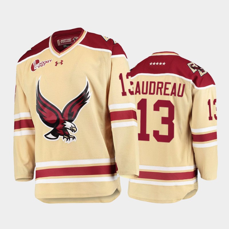 Johnny Gaudreau #13 Boston College Eagles 2021-22 College Beige Jersey