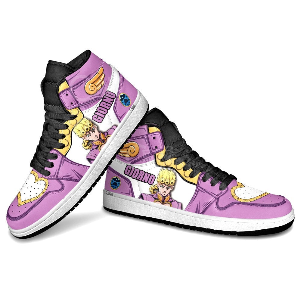 JoJo’s Bizarre Adventure Giorno Giovanna JD1s Sneakers Anime Shoes, Air Jordan Hightop