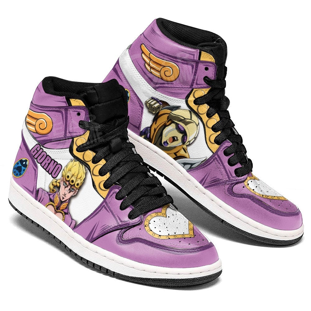 JoJo’s Bizarre Adventure Giorno Giovanna JD1s Sneakers Anime Shoes, Air Jordan Hightop