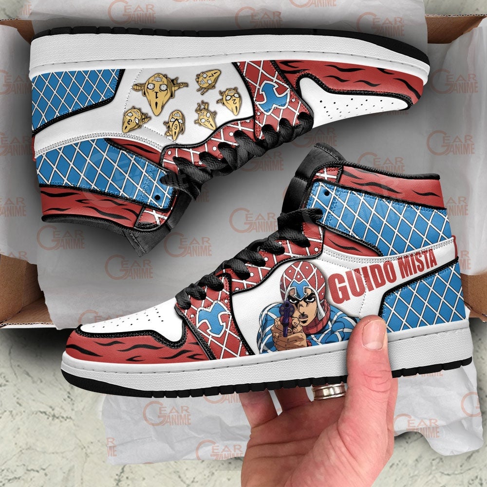 JoJo’s Bizarre Adventure Guido Mista JD1s Sneakers Anime Shoes, Air Jordan Hightop