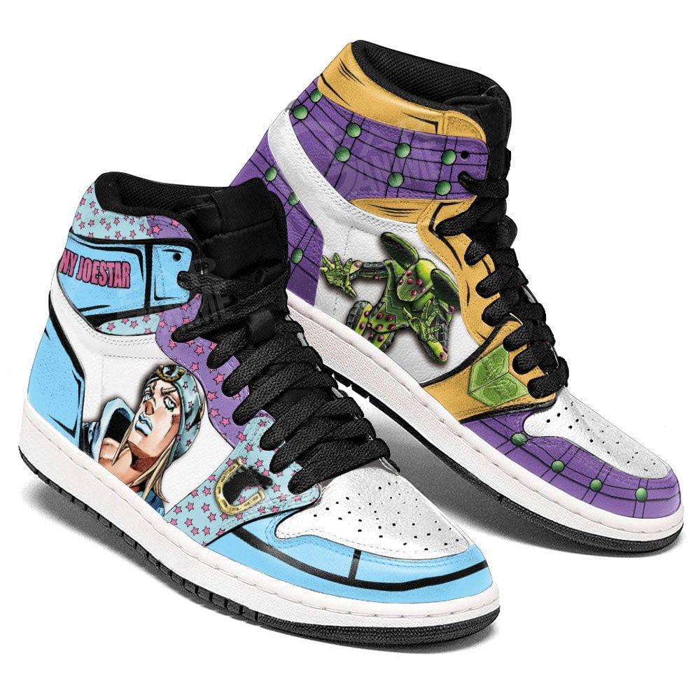 JoJo’s Bizarre Adventure Gyro Zeppeli and Johnny Joestar JD1s Sneakers Anime Shoes, Air Jordan Hightop