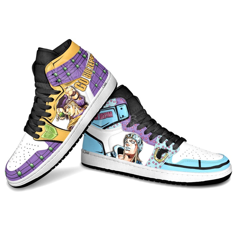 JoJo’s Bizarre Adventure Gyro Zeppeli and Johnny Joestar JD1s Sneakers Anime Shoes, Air Jordan Hightop