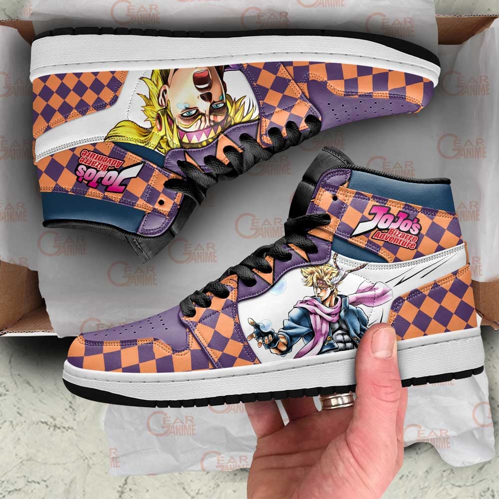 JoJo’s Bizarre Adventure JD1s Sneakers Caesar Anthonio Zeppeli Shoes, Air Jordan Hightop
