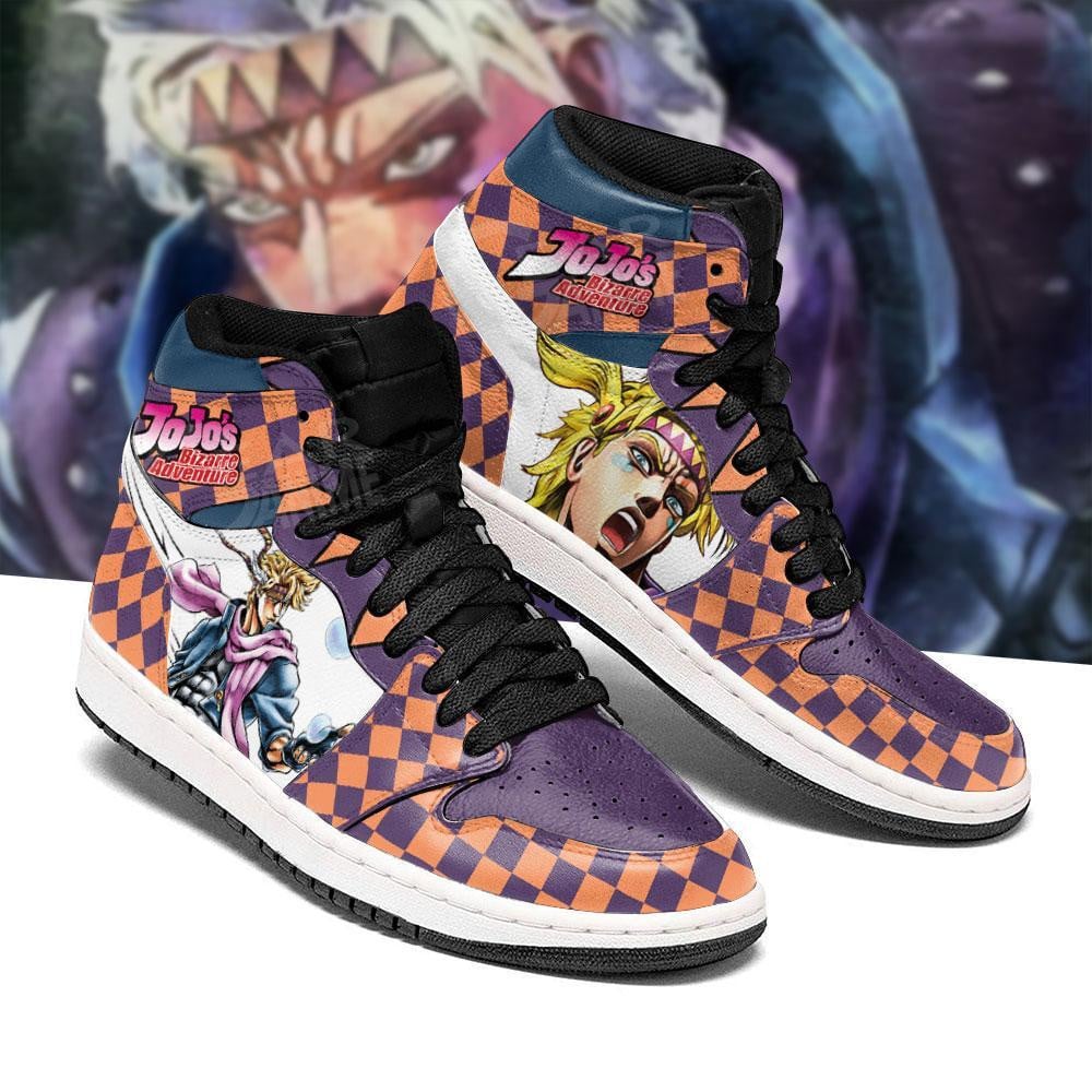 JoJo’s Bizarre Adventure JD1s Sneakers Caesar Anthonio Zeppeli Shoes, Air Jordan Hightop