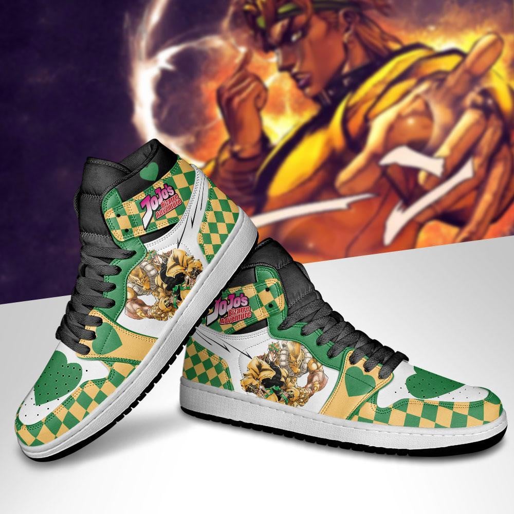 JoJo’s Bizarre Adventure JD1s Sneakers Dio Brando Anime Shoes, Air Jordan Hightop