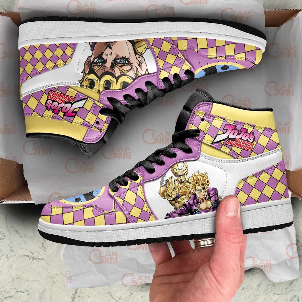 JoJo’s Bizarre Adventure JD1s Sneakers Giorno Giovanna Anime Shoes, Air Jordan Hightop