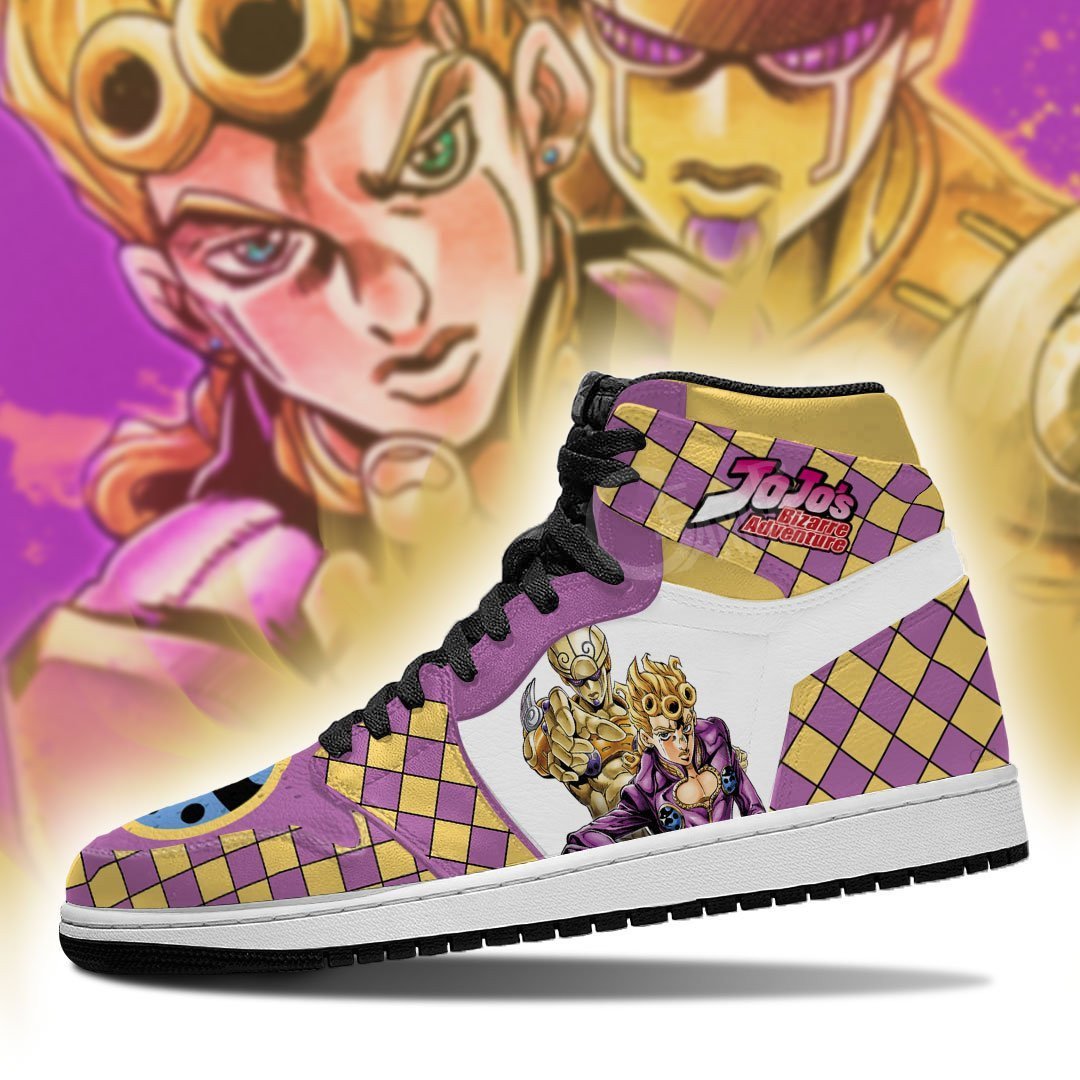 JoJo’s Bizarre Adventure JD1s Sneakers Giorno Giovanna Anime Shoes, Air Jordan Hightop