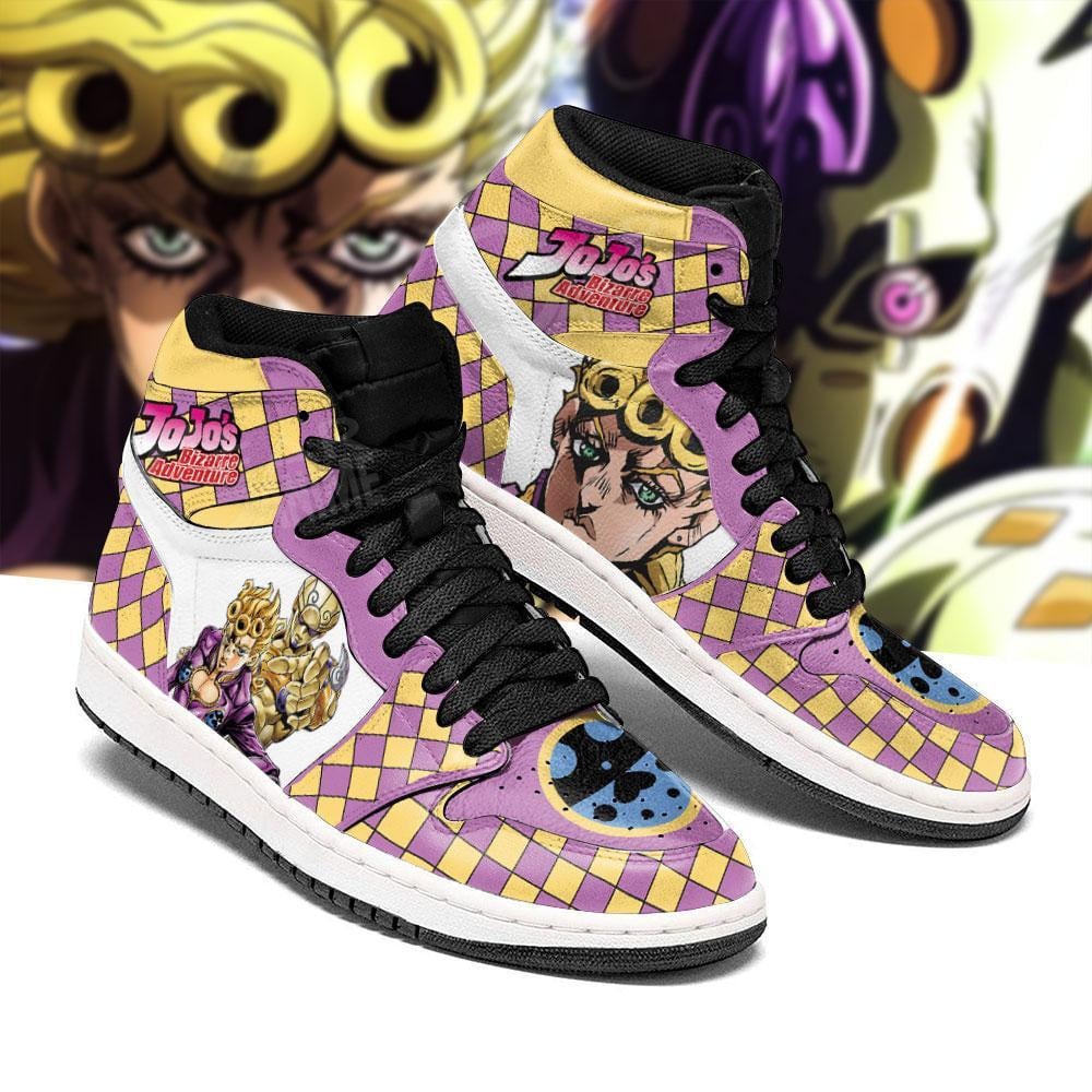 JoJo’s Bizarre Adventure JD1s Sneakers Giorno Giovanna Anime Shoes, Air Jordan Hightop