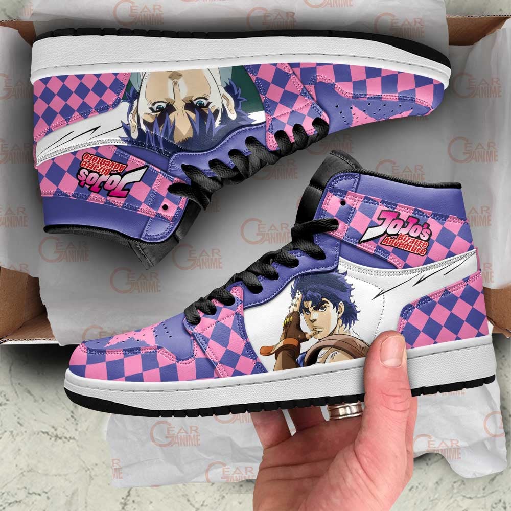 JoJo’s Bizarre Adventure JD1s Sneakers Jonathan Joestar Anime Shoes, Air Jordan Hightop