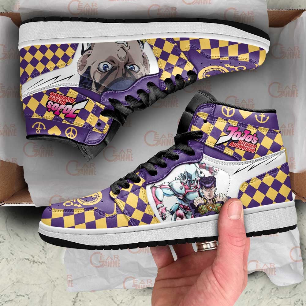 JoJo’s Bizarre Adventure JD1s Sneakers Josuke Higashikata Anime Shoes, Air Jordan Hightop